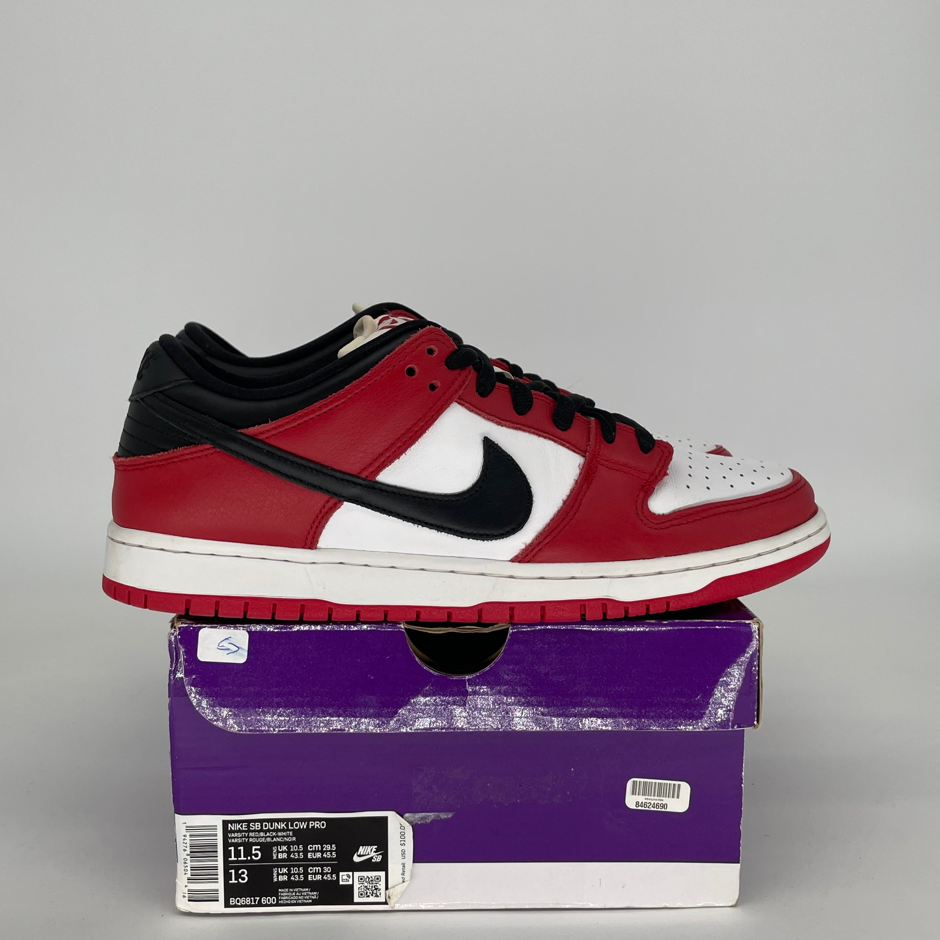 NIKE SB DUNK LOW J-PACK CHICAGO SIZE 11.5 BQ6817-600