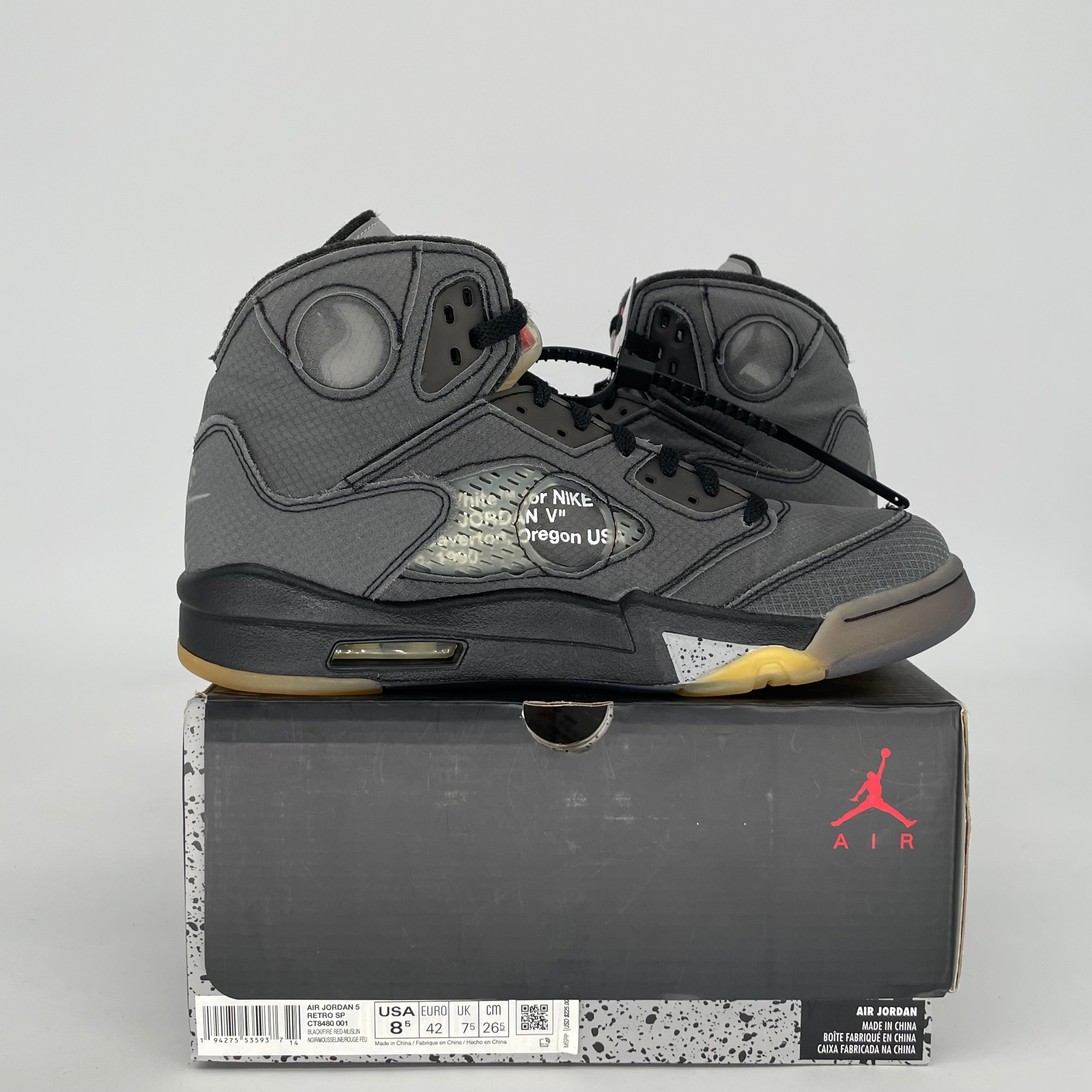 AIR JORDAN 5 OFF WHITE MUSLIN SIZE 8.5 CT8480-001