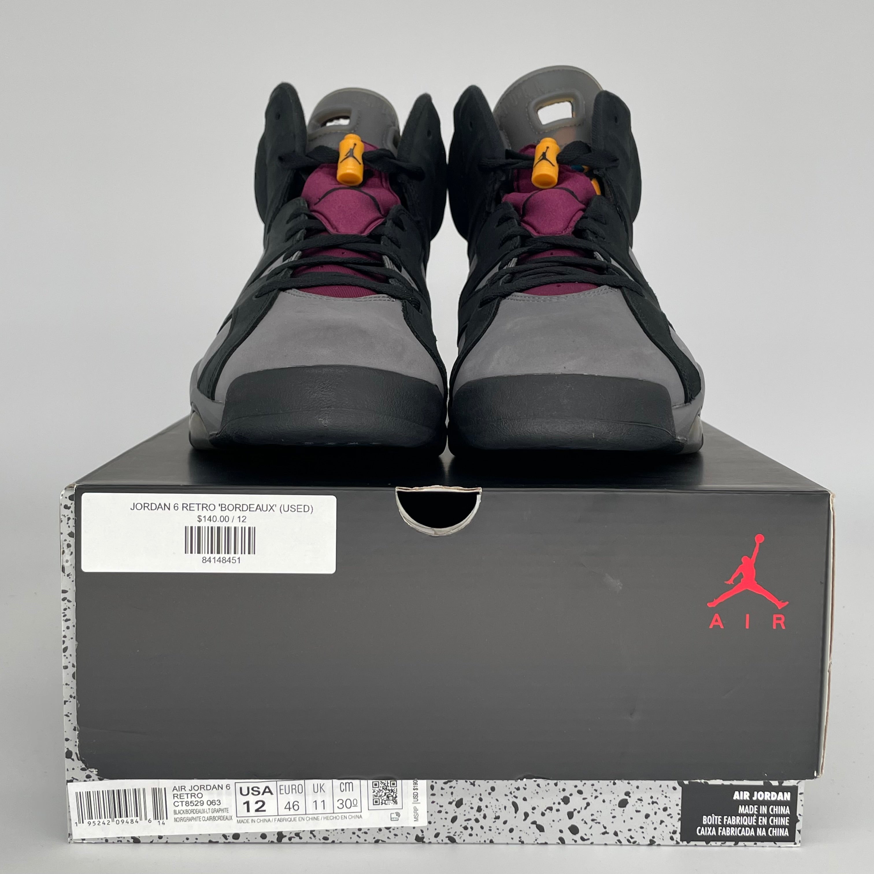 AIR JORDAN 6 BORDEAUX SIZE 12 CT8529-063