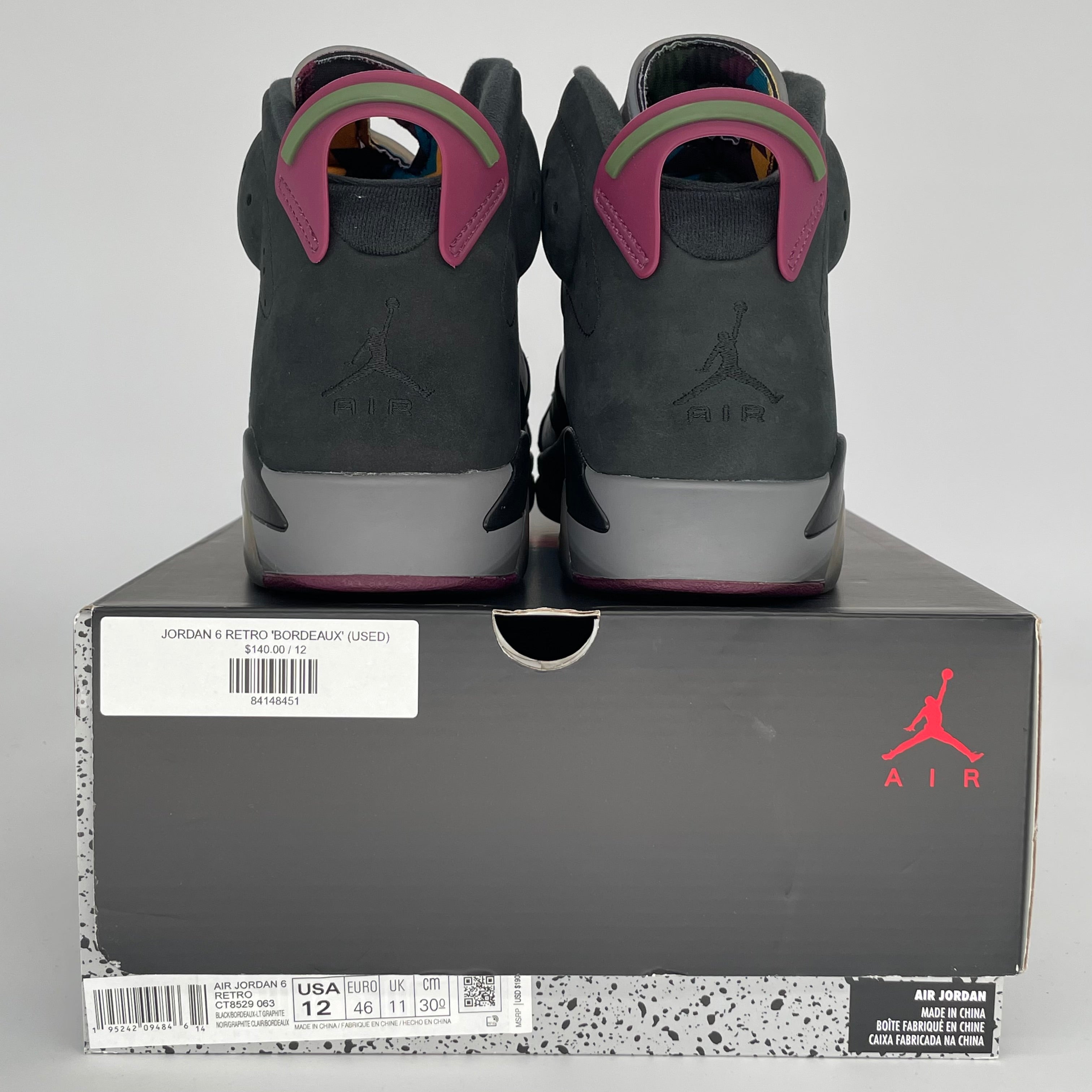 AIR JORDAN 6 BORDEAUX SIZE 12 CT8529-063