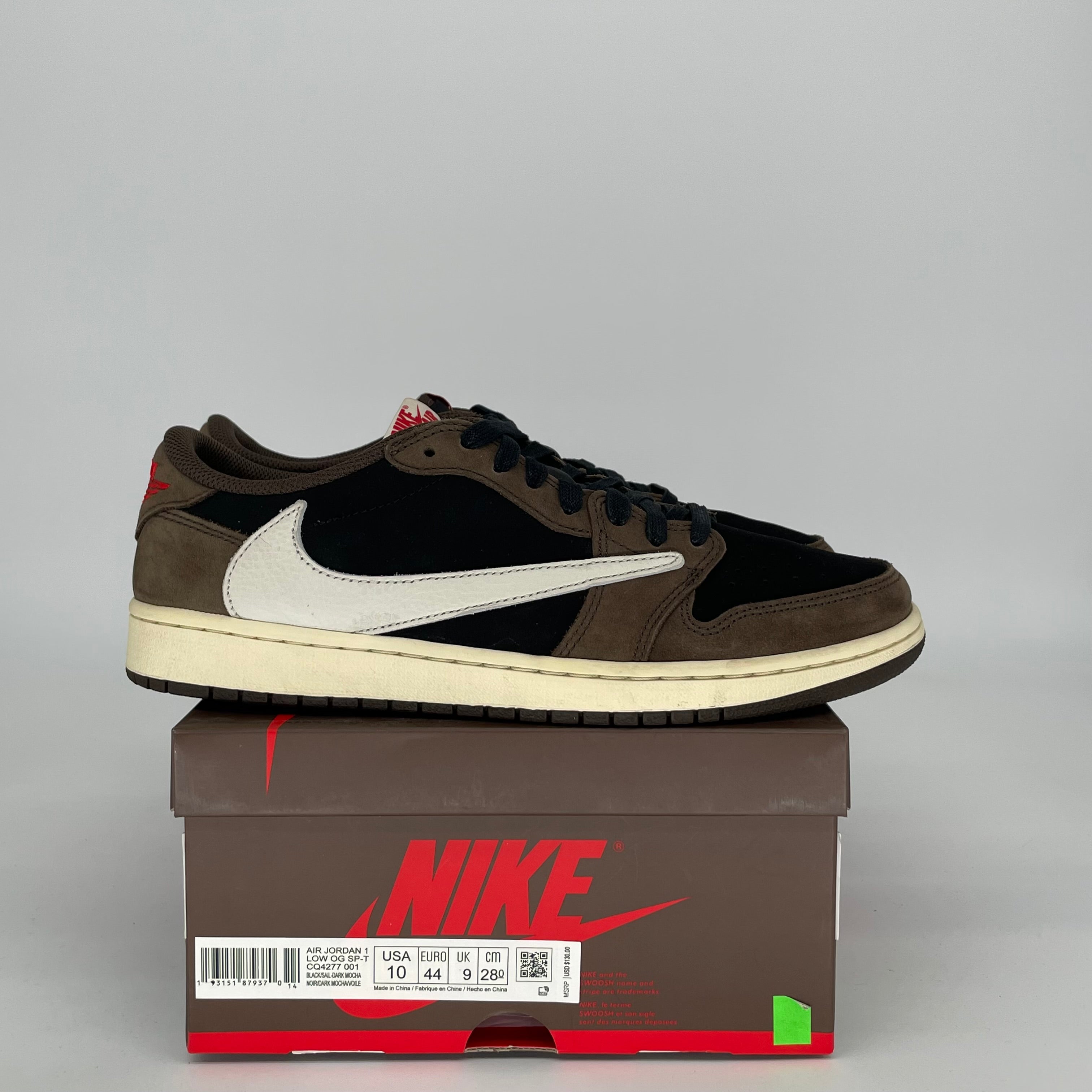 AIR JORDAN 1 LOW TRAVIS SCOTT MOCHA SIZE 10 CQ4277-001