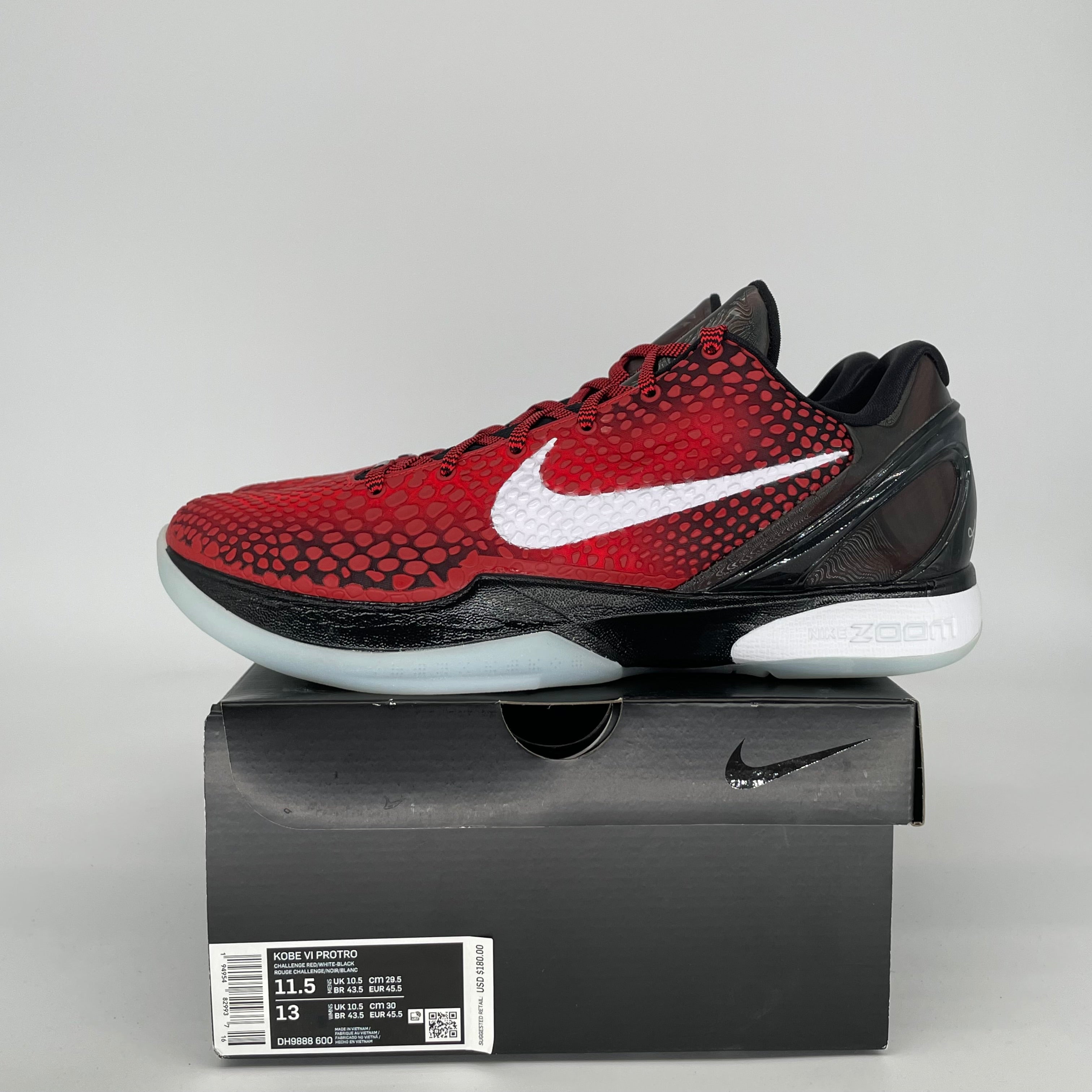 NIKE KOBE 6 PROTRO CHALLENGE RED ALL STAR SIZE 11.5 DH9888-600