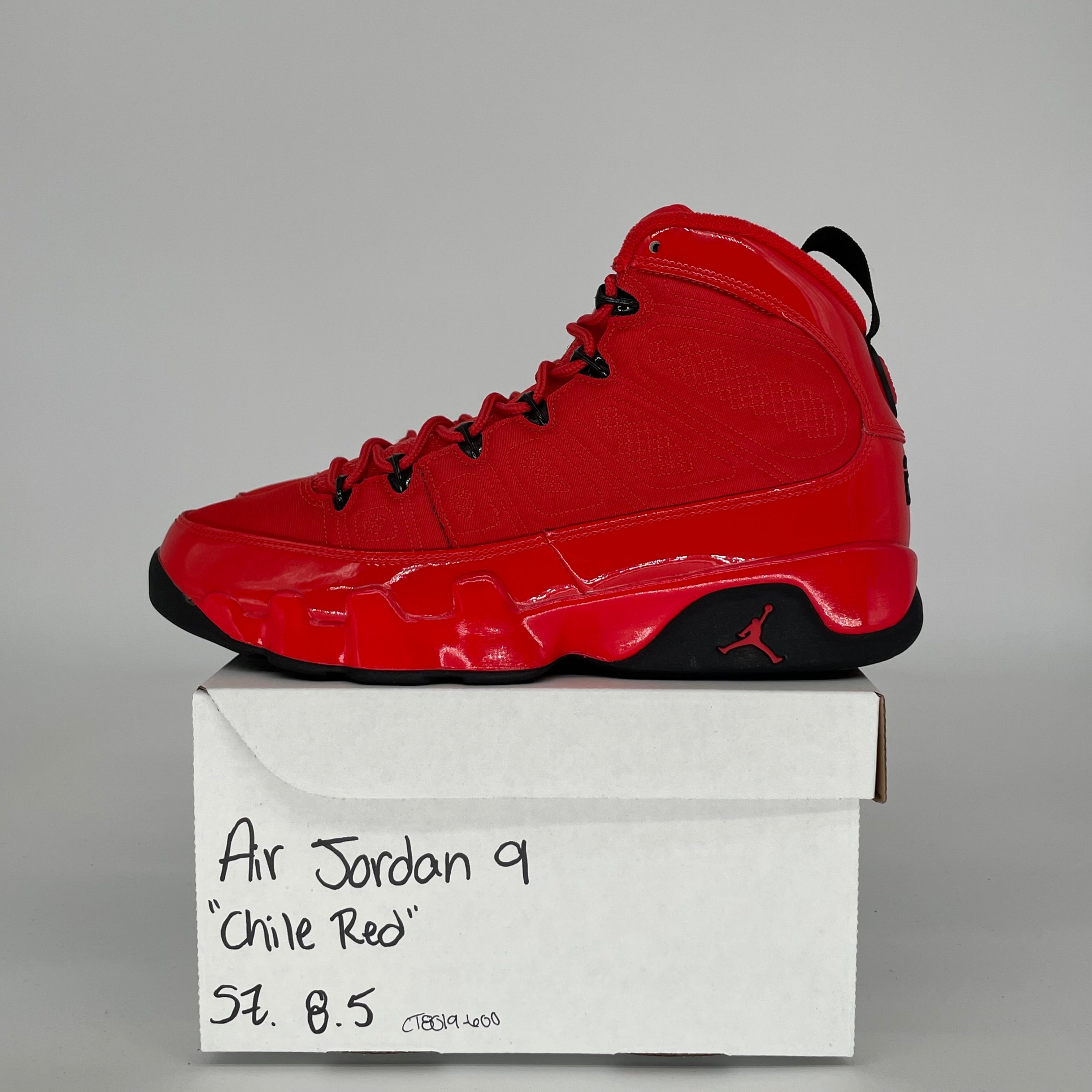 AIR JORDAN 9 CHILE RED SIZE 8.5 CT8019-600