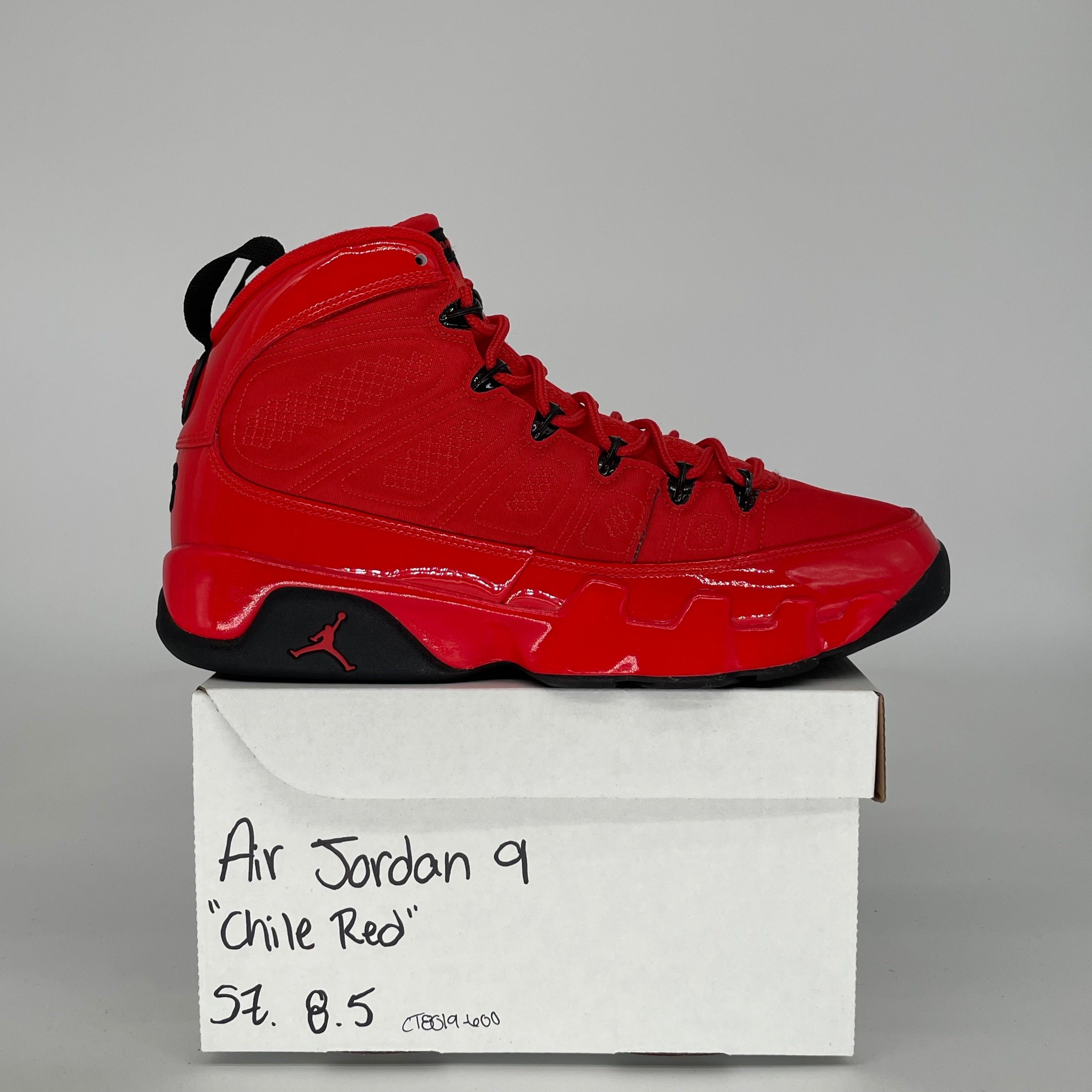 AIR JORDAN 9 CHILE RED SIZE 8.5 CT8019-600