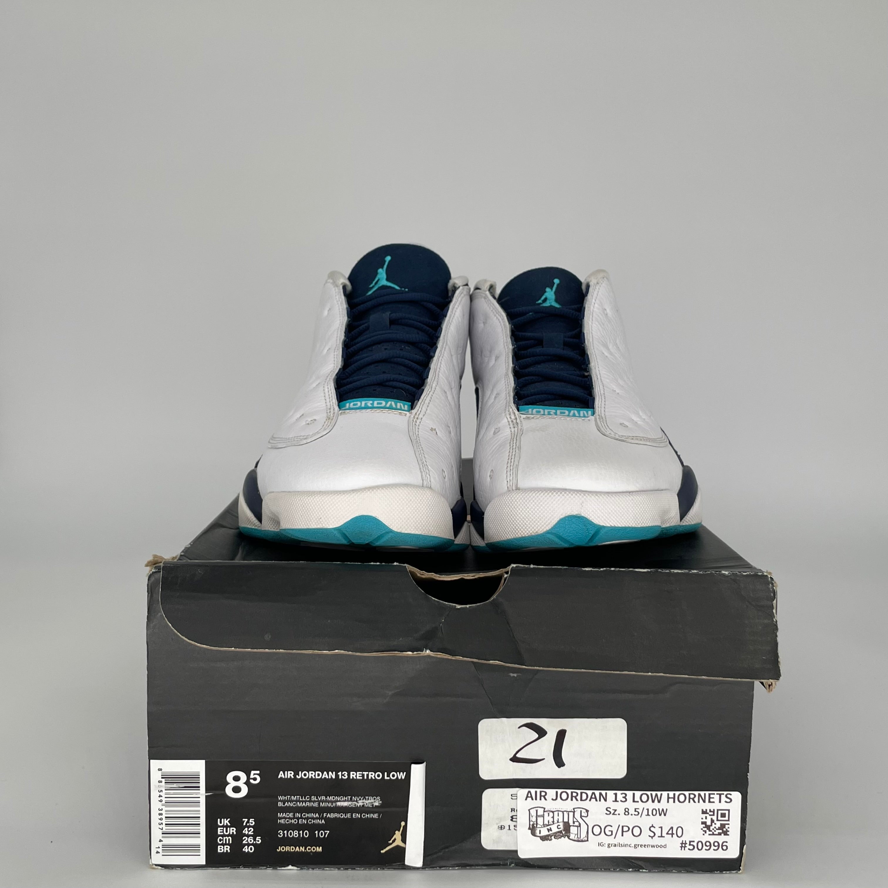 AIR JORDAN 13 LOW HORNETS SIZE 8.5 310810-107