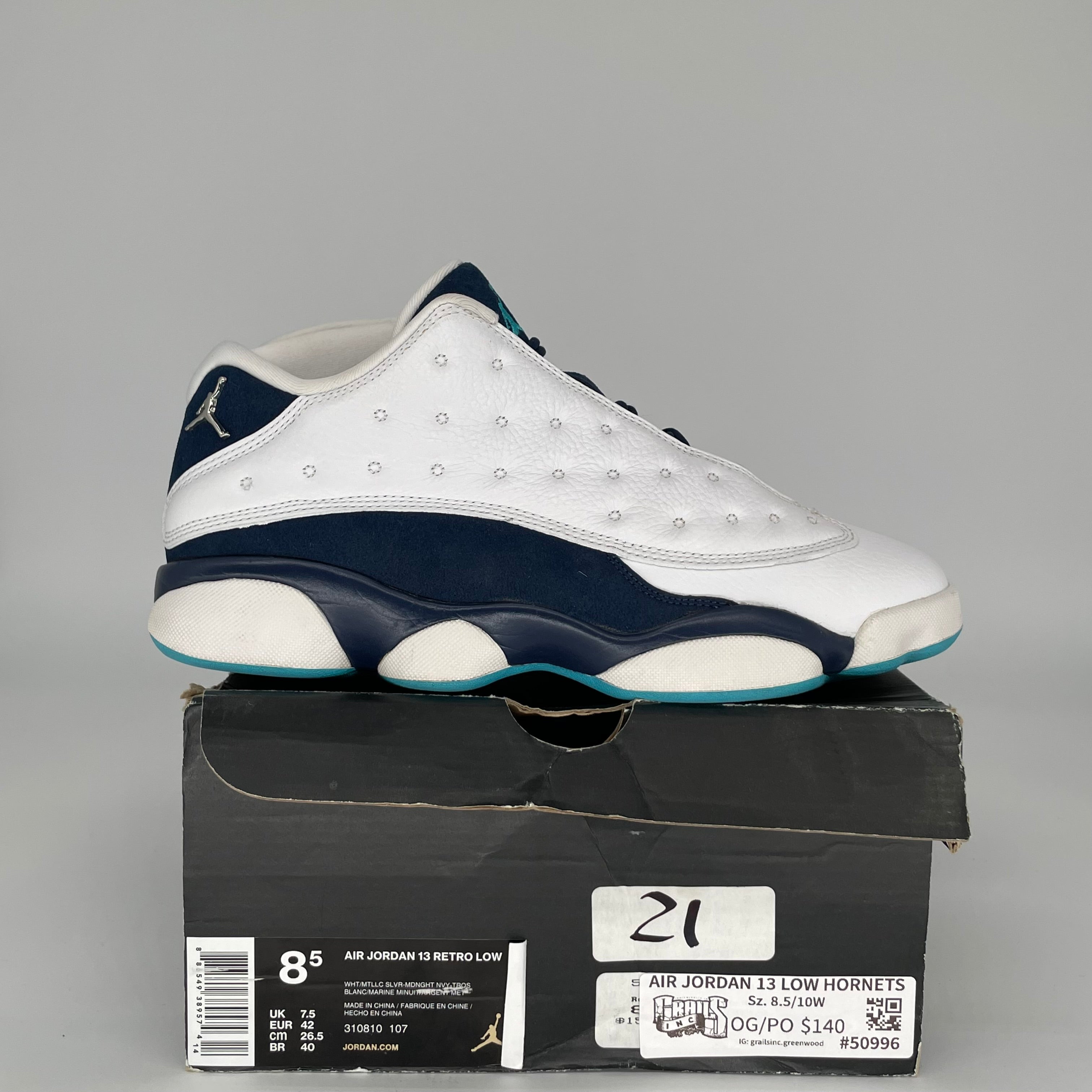 AIR JORDAN 13 LOW HORNETS SIZE 8.5 310810-107