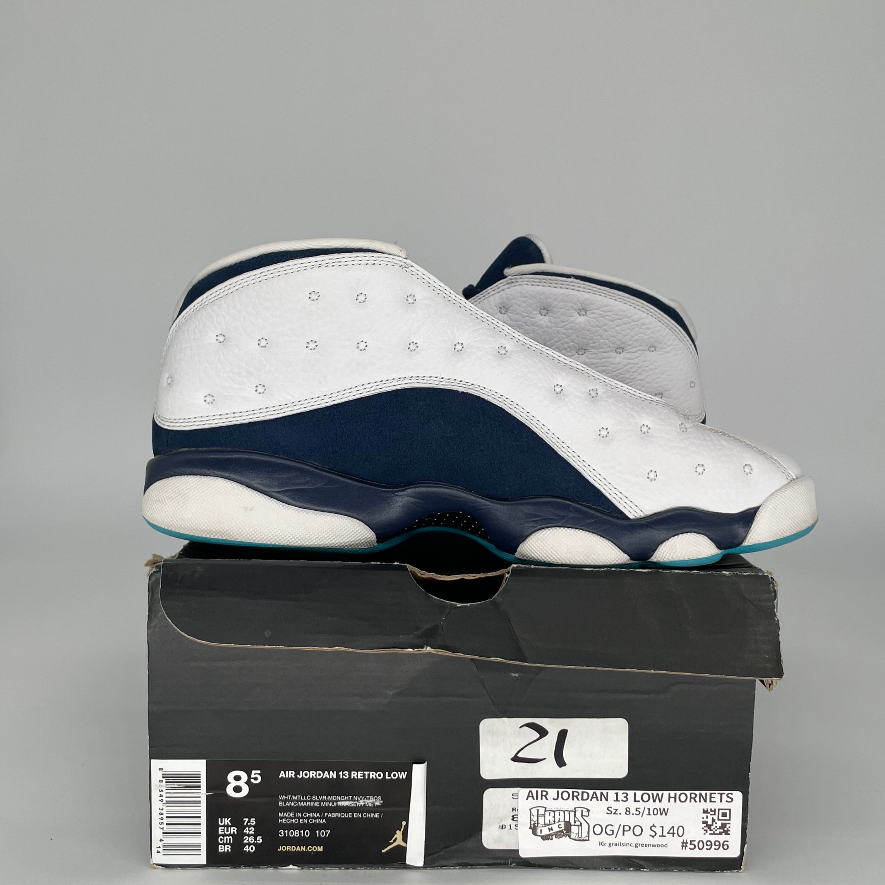 AIR JORDAN 13 LOW HORNETS SIZE 8.5 310810-107