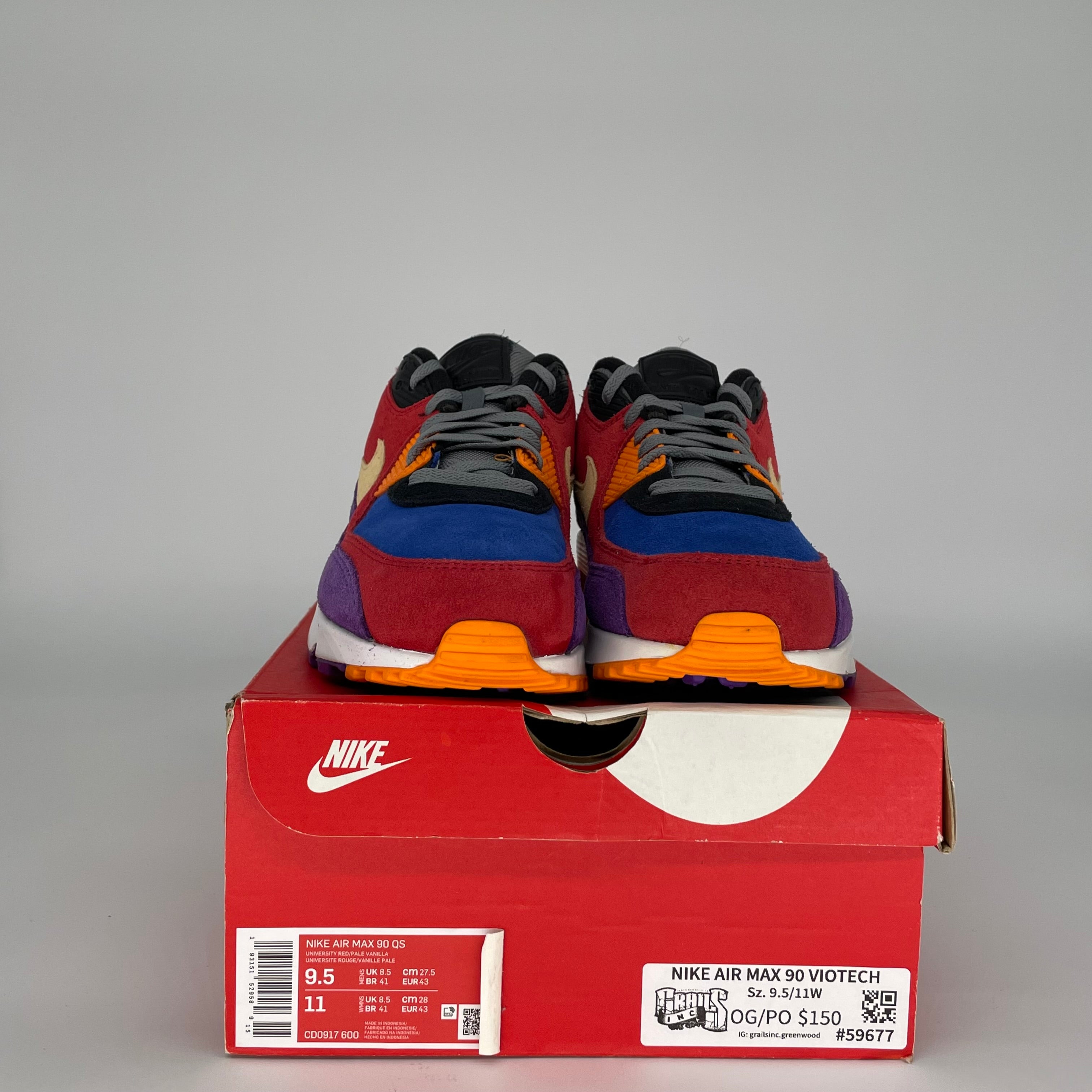 AIR MAX 90 VIOTECH SIZE 9.5 CD0917-600