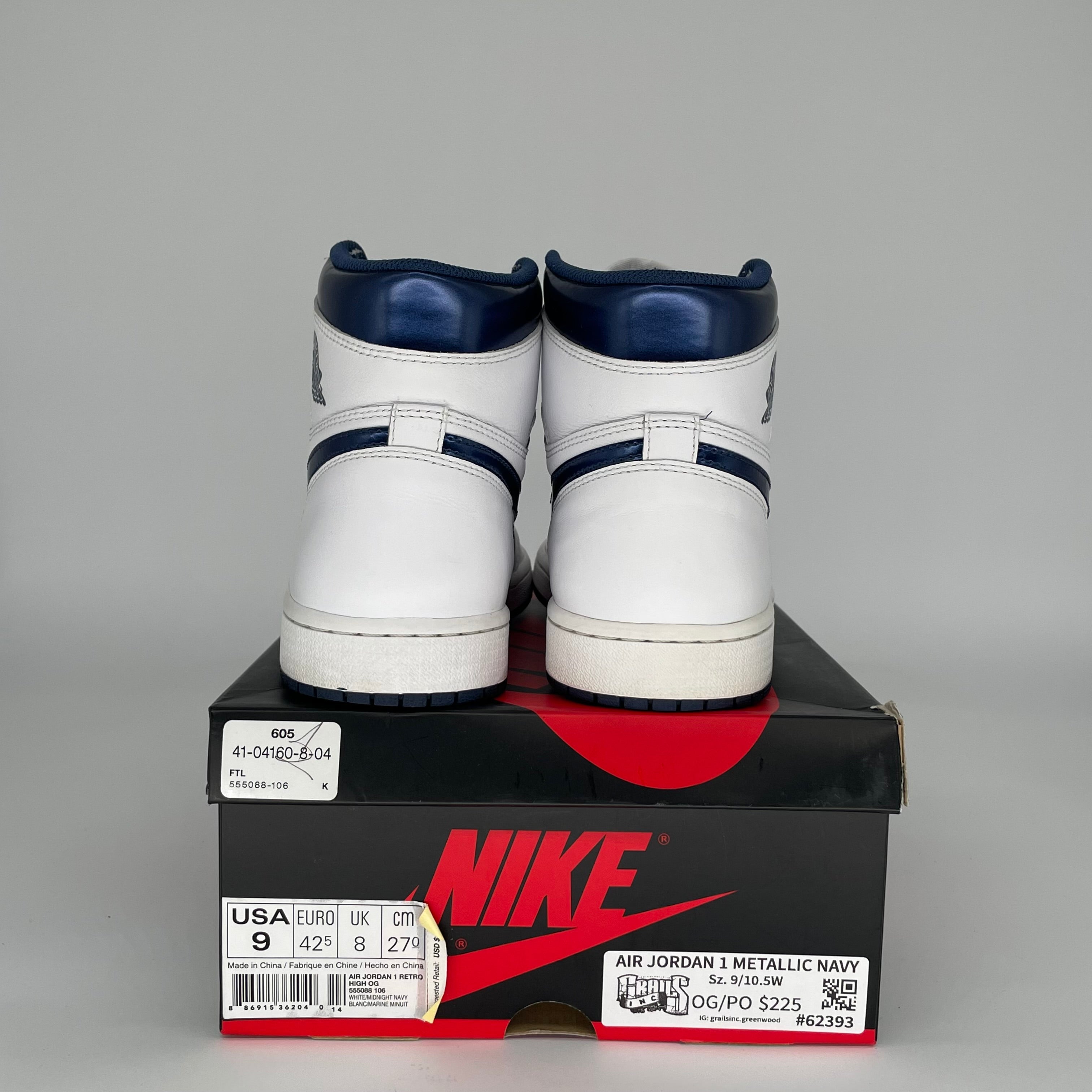 AIR JORDAN 1 METALLIC NAVY SIZE 9 555088-106