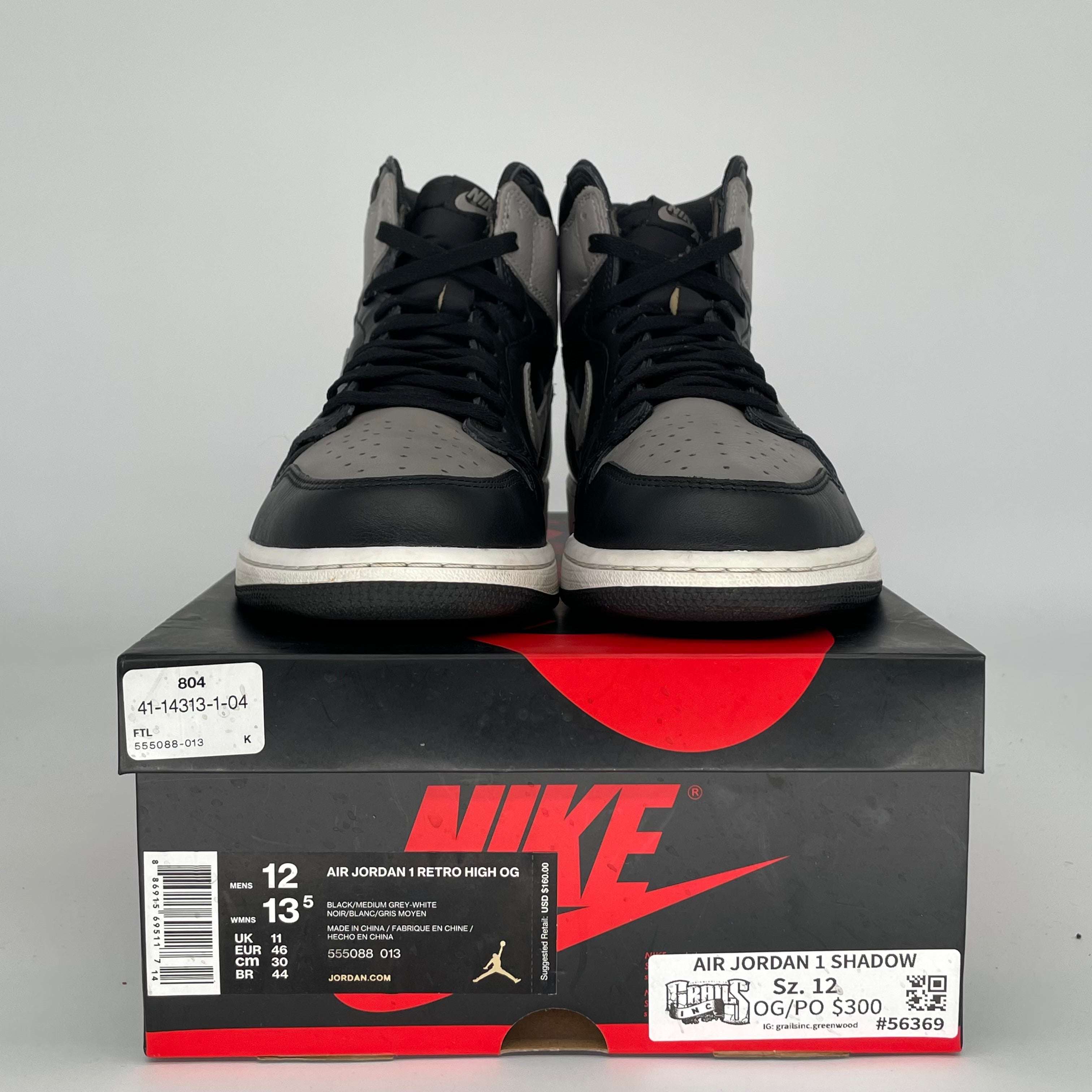 AIR JORDAN 1 SHADOW SIZE 12 555088-013