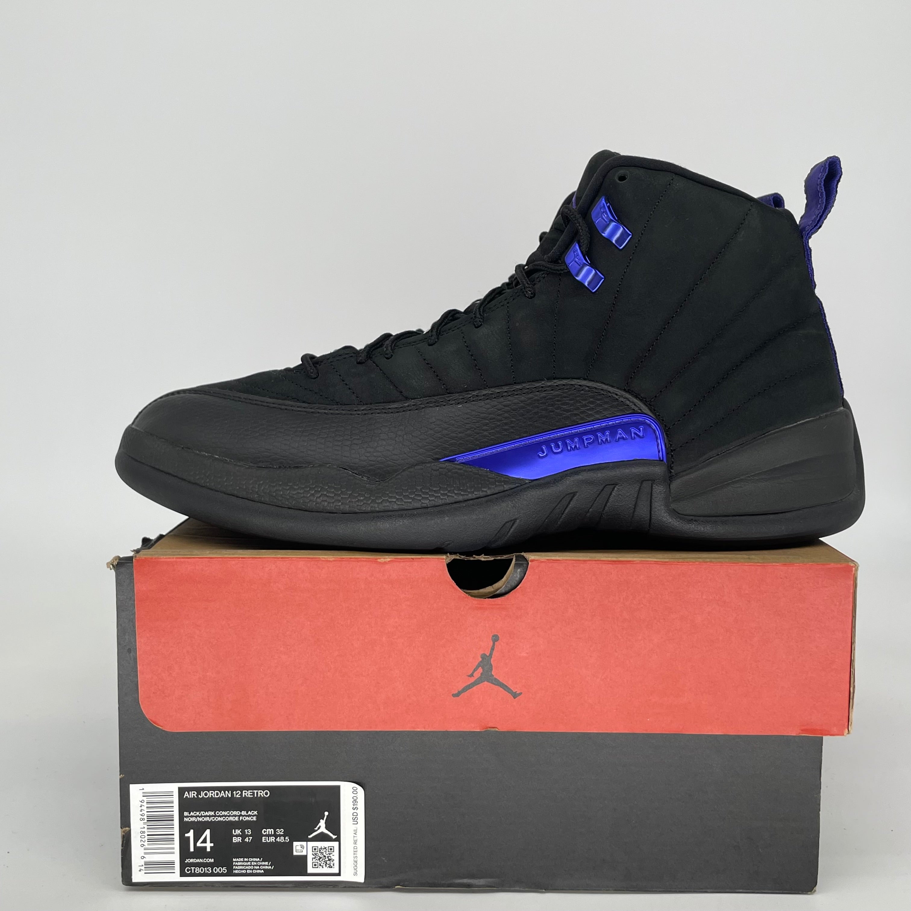 AIR JORDAN 12 DARK CONCORD SIZE 14 CT8013-005