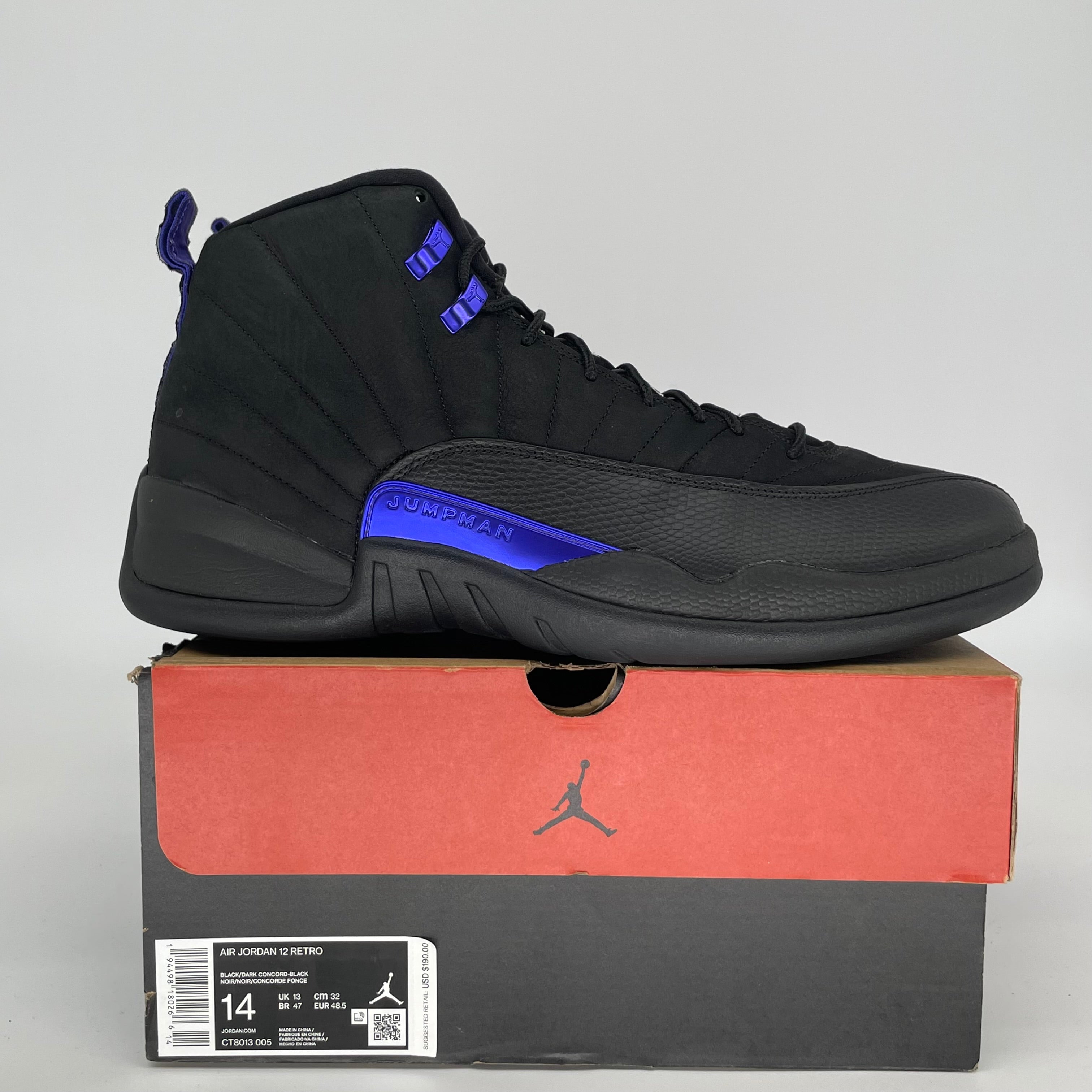 AIR JORDAN 12 DARK CONCORD SIZE 14 CT8013-005