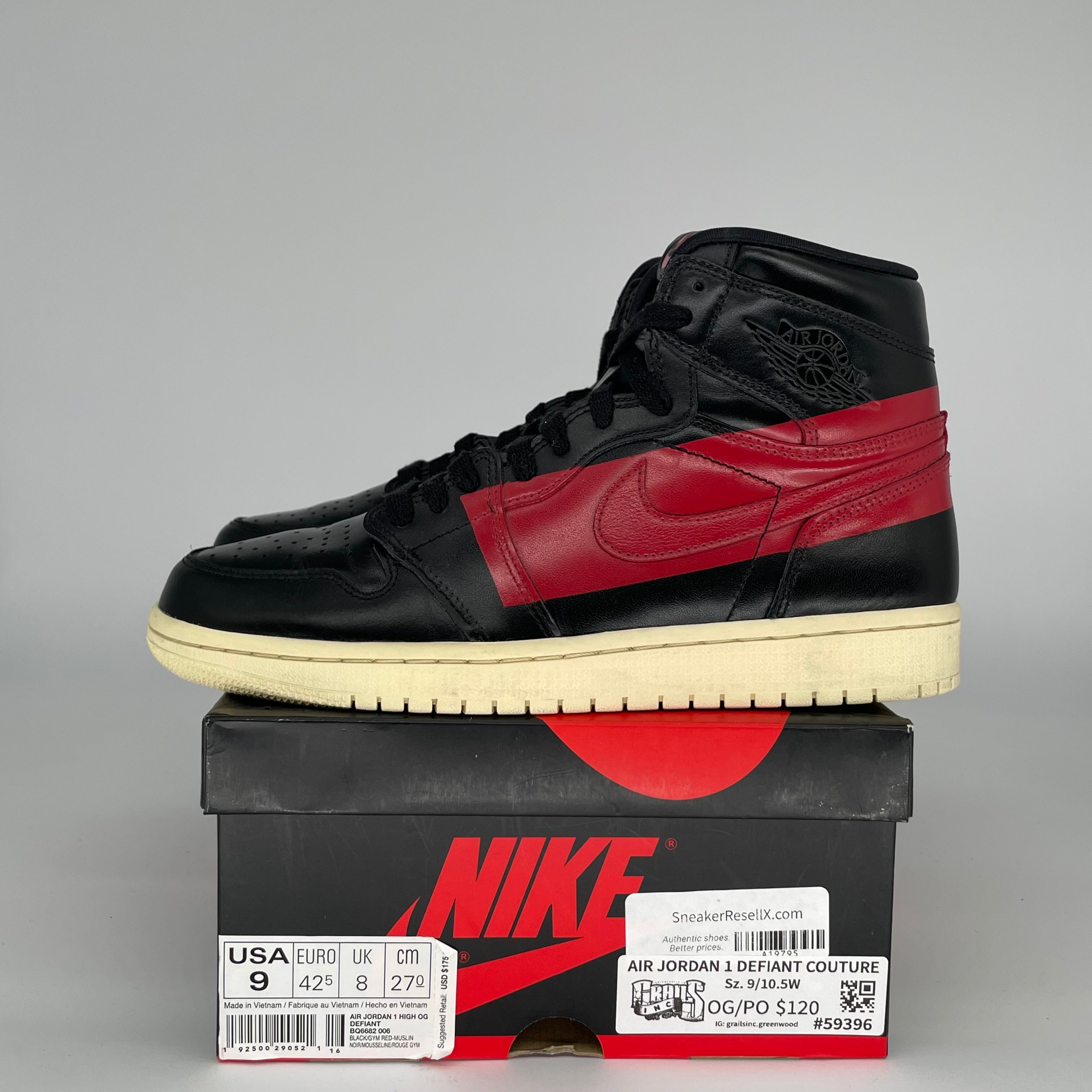 AIR JORDAN 1 DEFIANT COUTURE SIZE 9 BQ6682-006