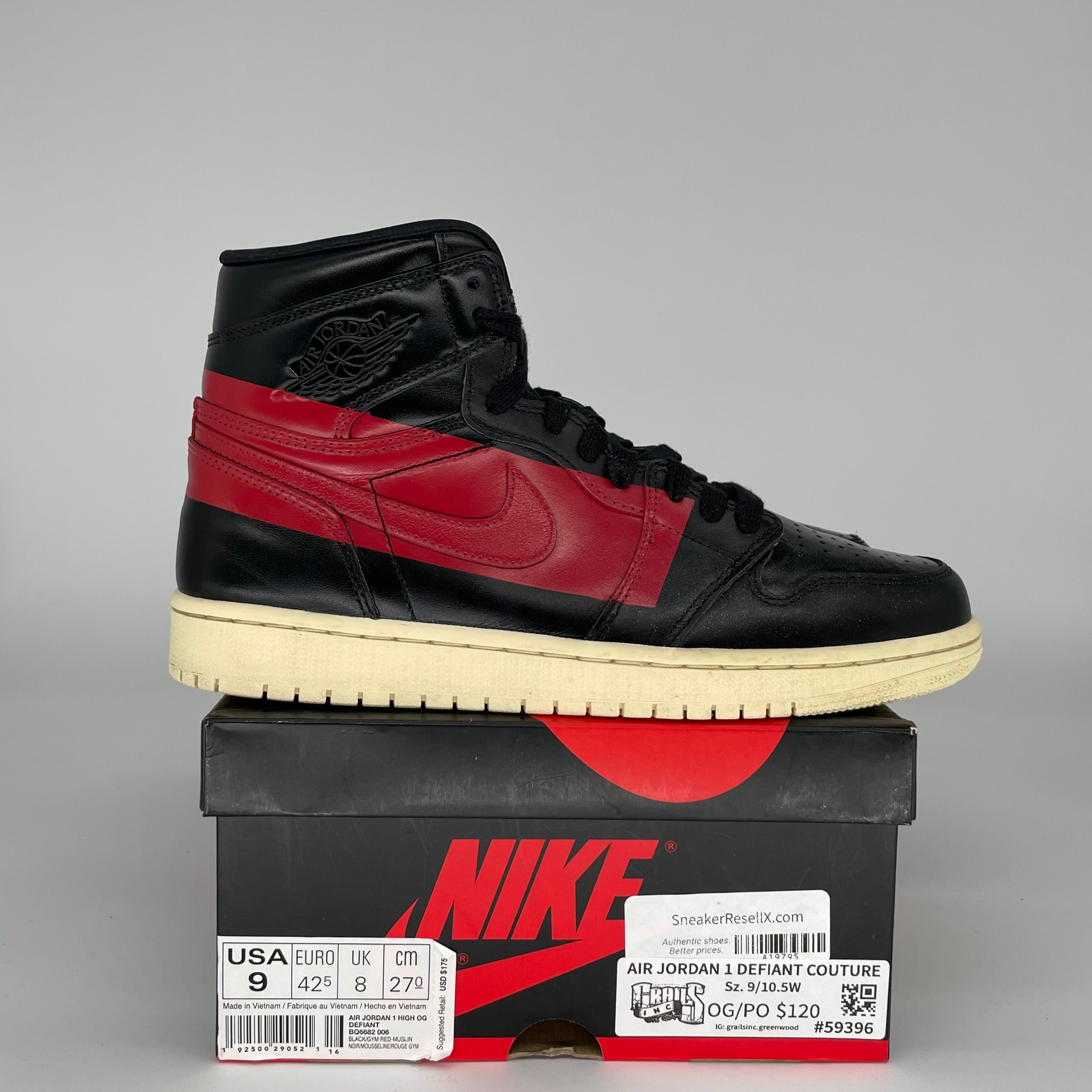 AIR JORDAN 1 DEFIANT COUTURE SIZE 9 BQ6682-006