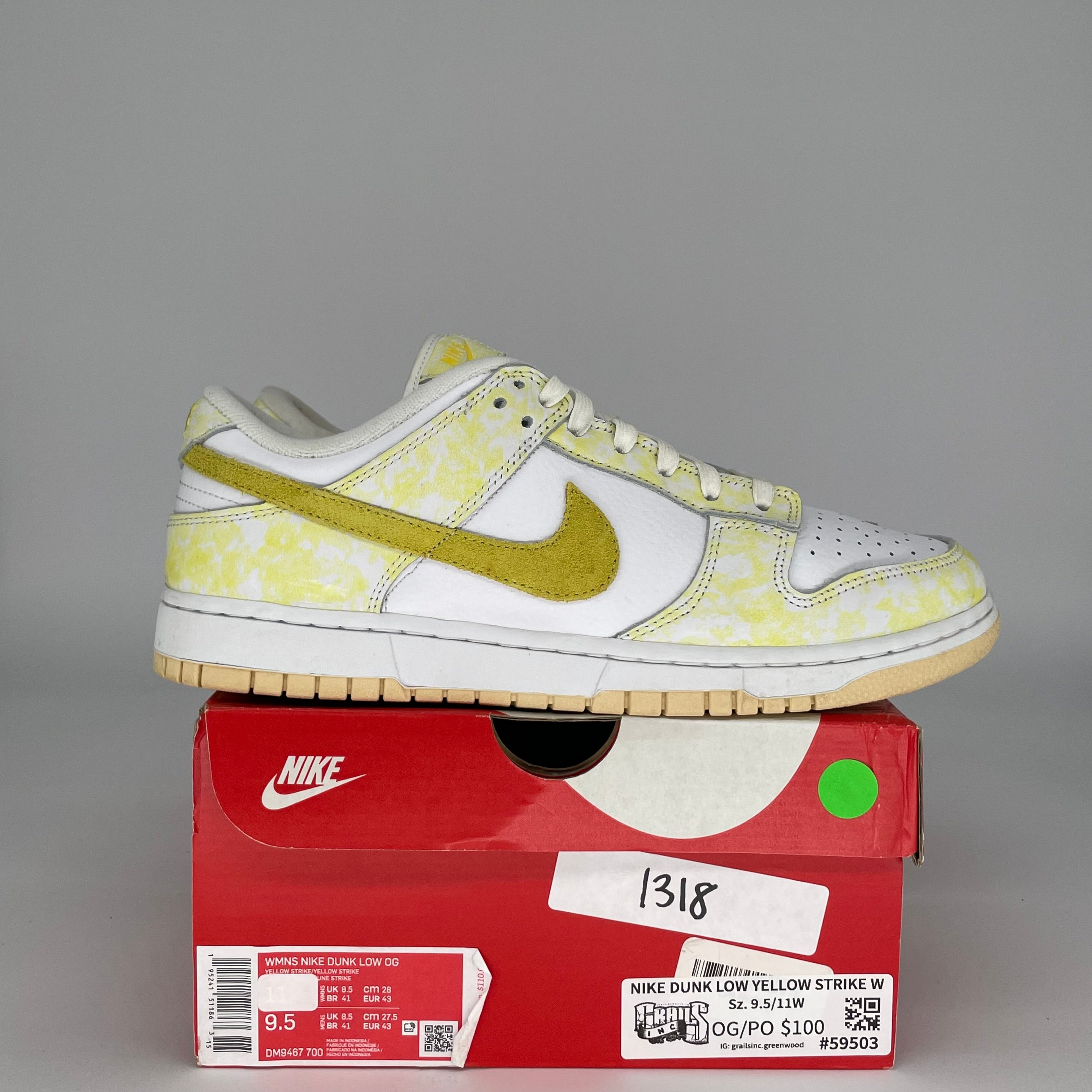 NIKE DUNK LOW YELLOW STRIKE W SIZE 9.5/11W DM9467-700