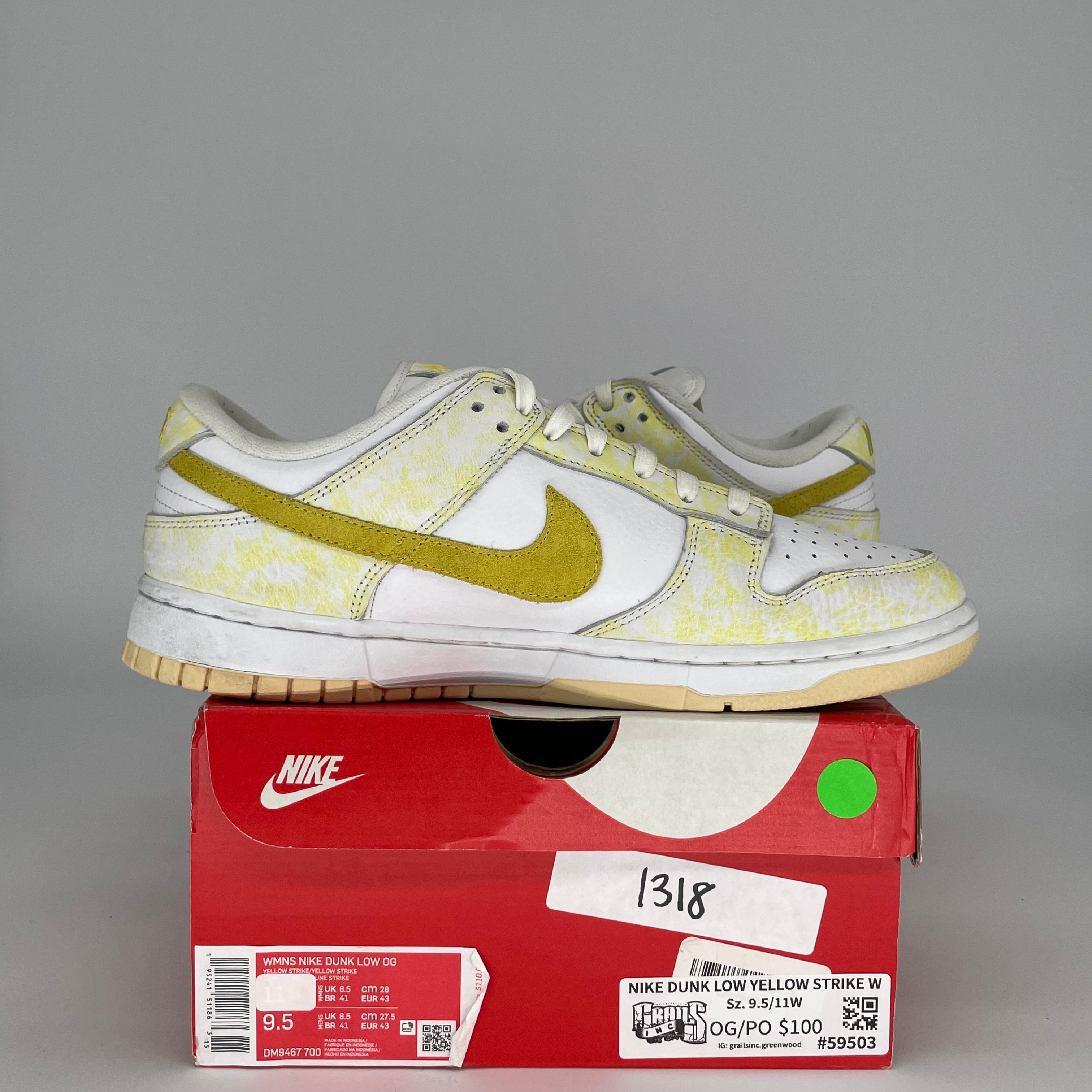 NIKE DUNK LOW YELLOW STRIKE W SIZE 9.5/11W DM9467-700