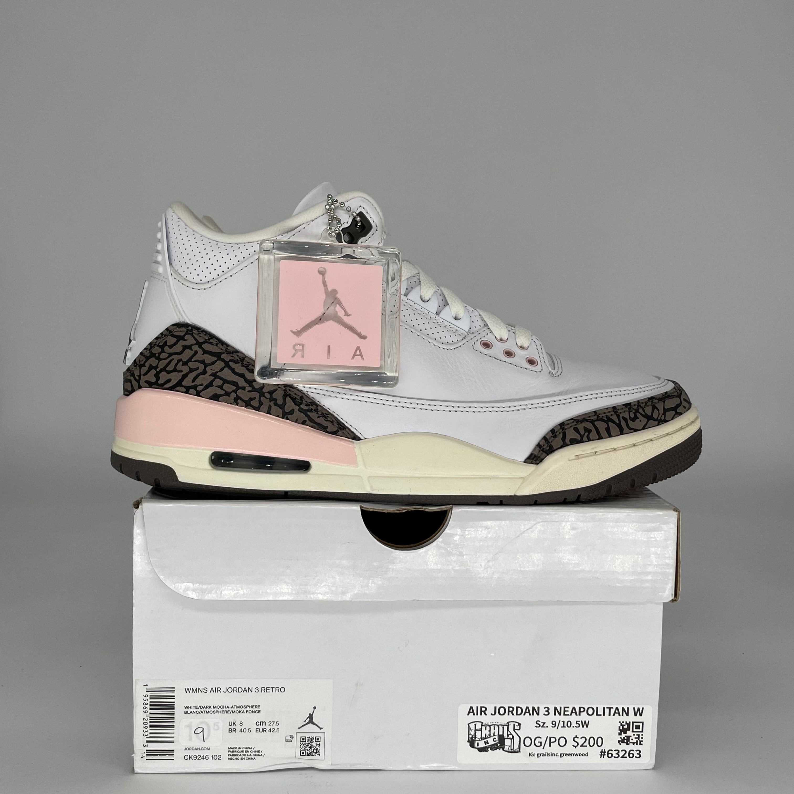 AIR JORDAN 3 NEAPOLITAN W SIZE 9/10.5W CK9246-102