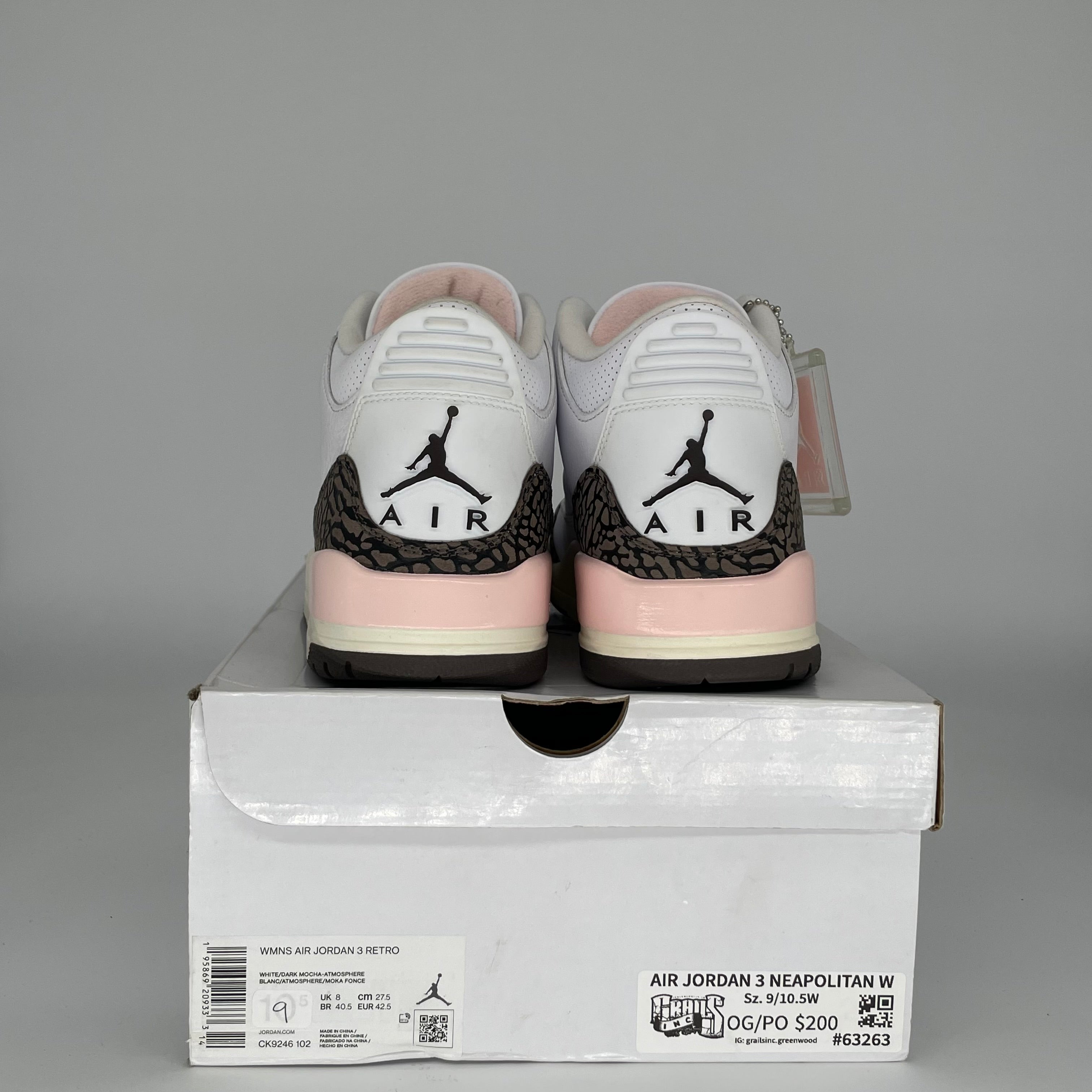 AIR JORDAN 3 NEAPOLITAN W SIZE 9/10.5W CK9246-102