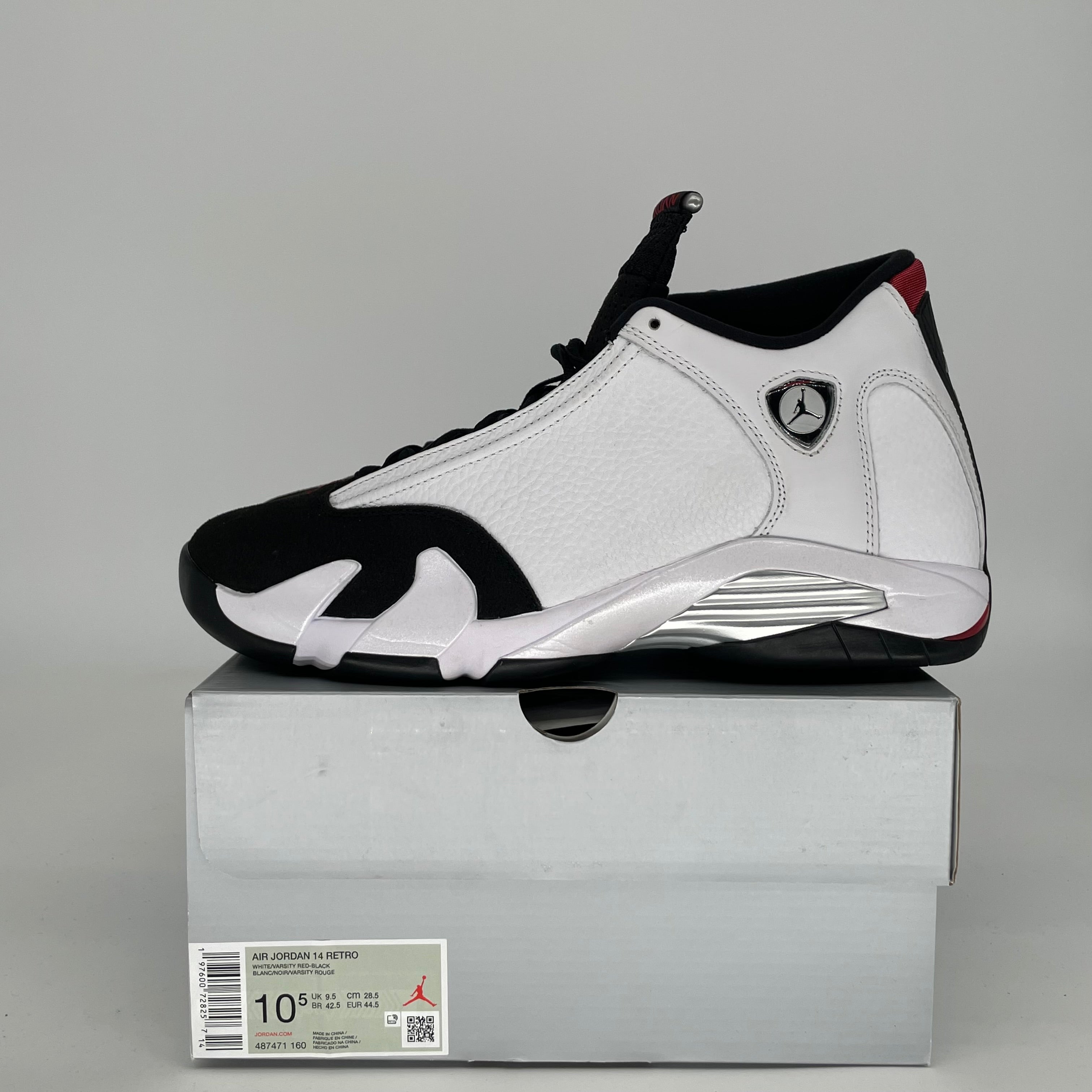 AIR JORDAN 14 BLACK TOE SIZE 10.5 487471-160