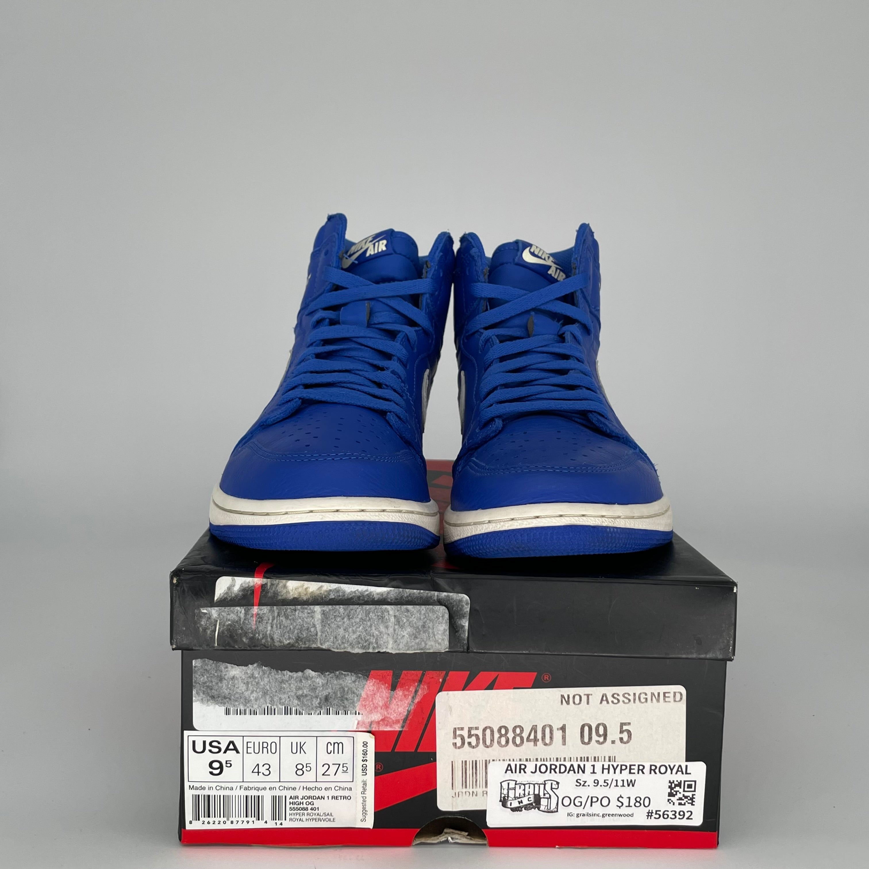 AIR JORDAN 1 HYPER ROYAL SIZE 9.5 555088-401