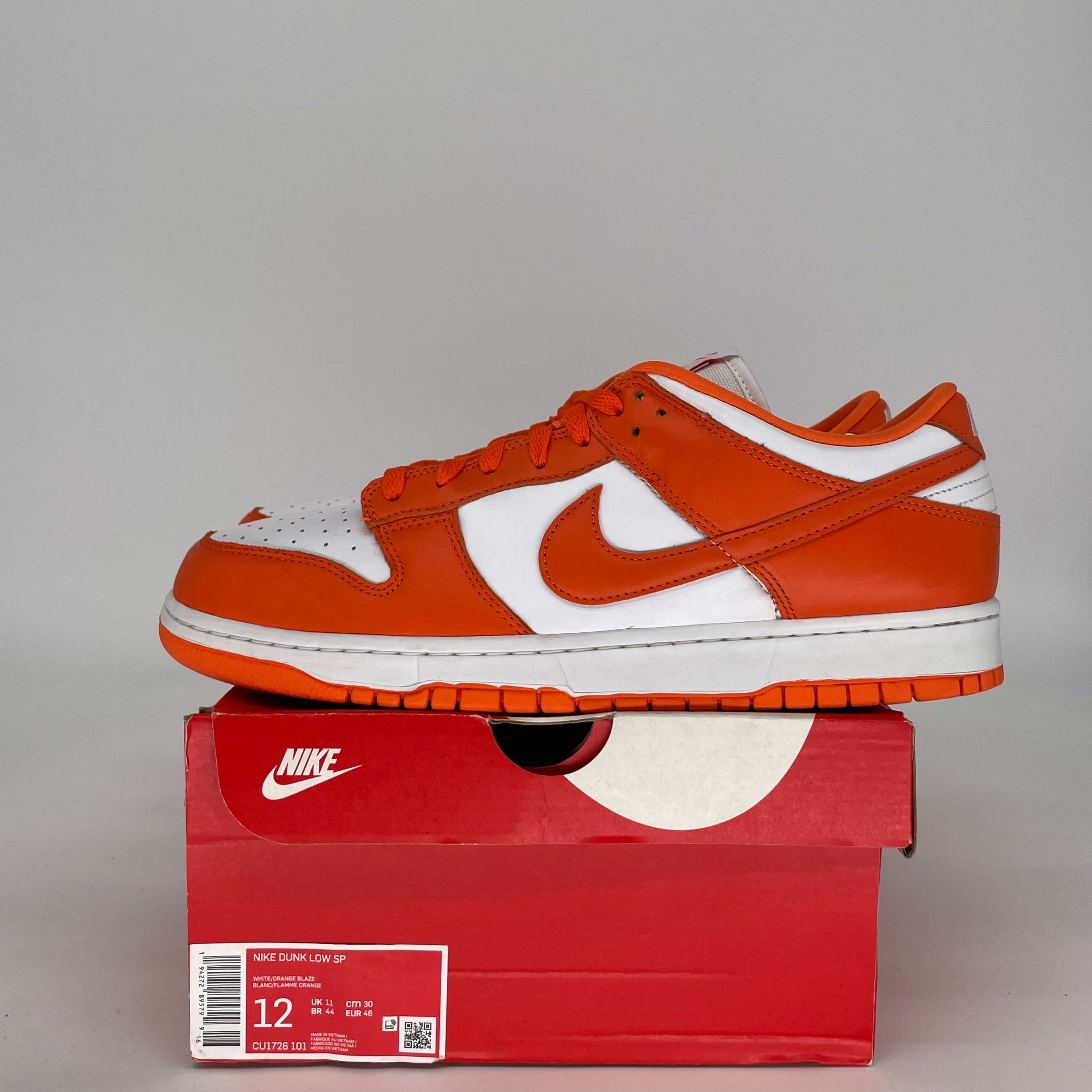 NIKE DUNK LOW SYRACUSE SIZE 12 CU1726-101