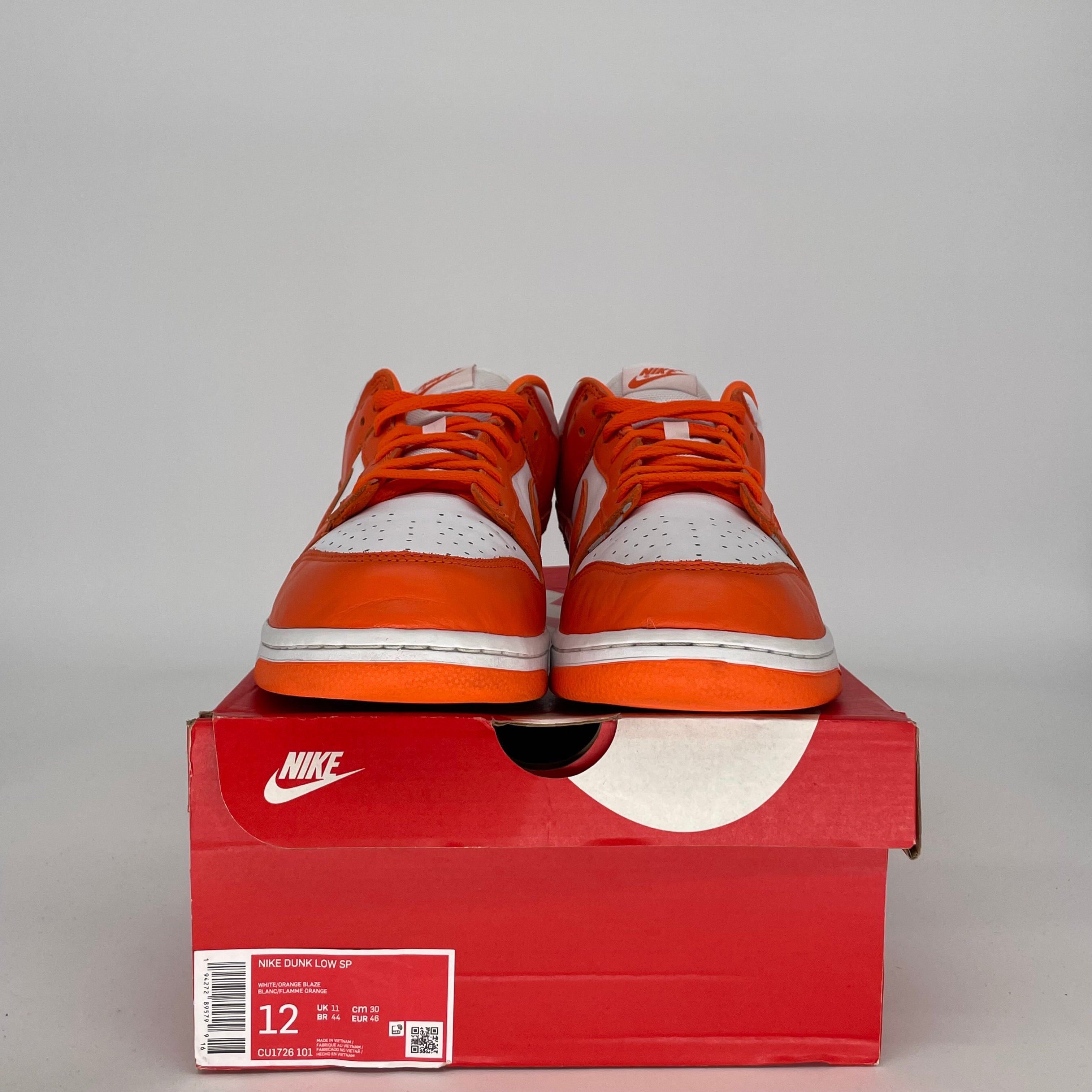 NIKE DUNK LOW SYRACUSE SIZE 12 CU1726-101