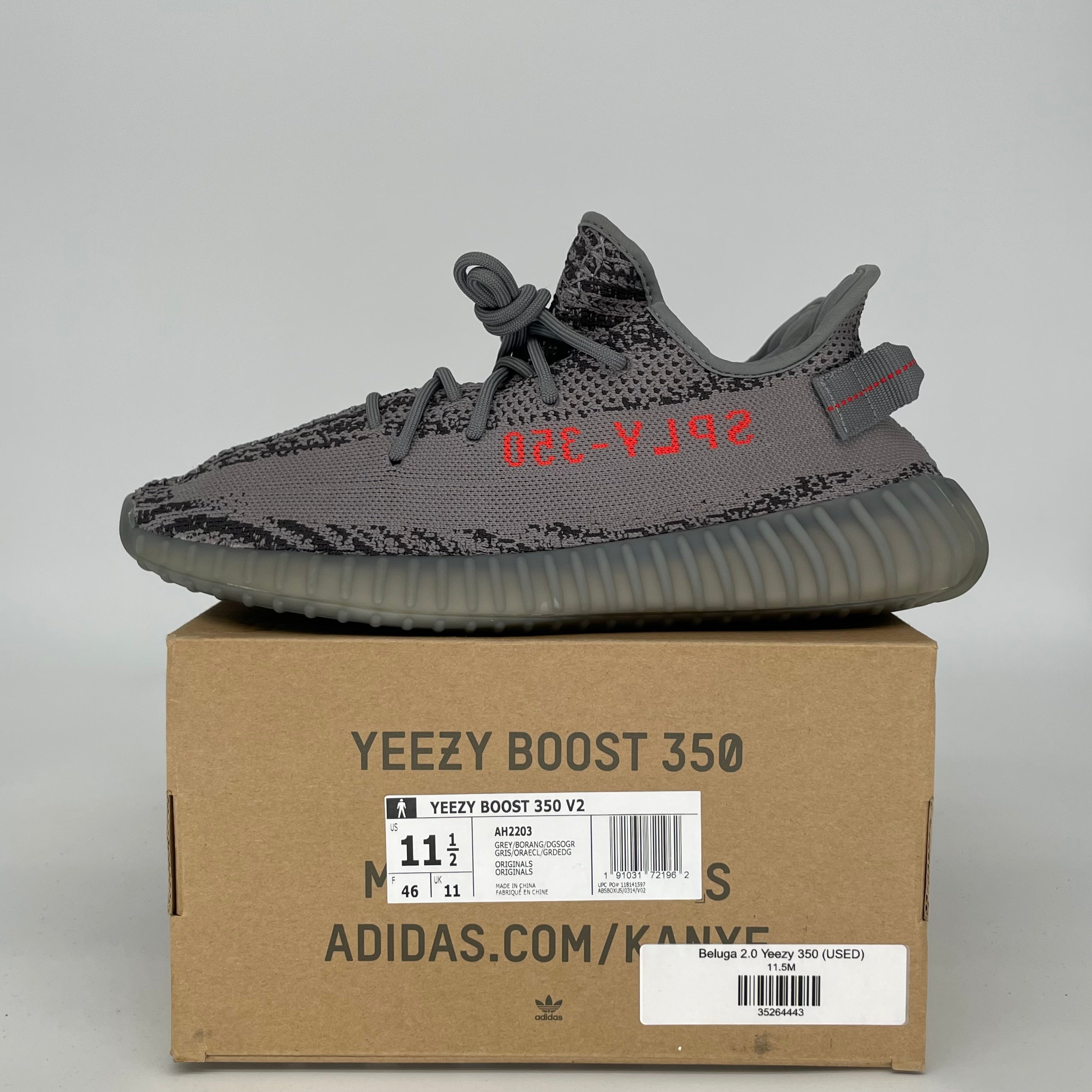 ADIDAS YEEZY 350 V2 BELUGA 2.0 SIZE 11.5 AH2203