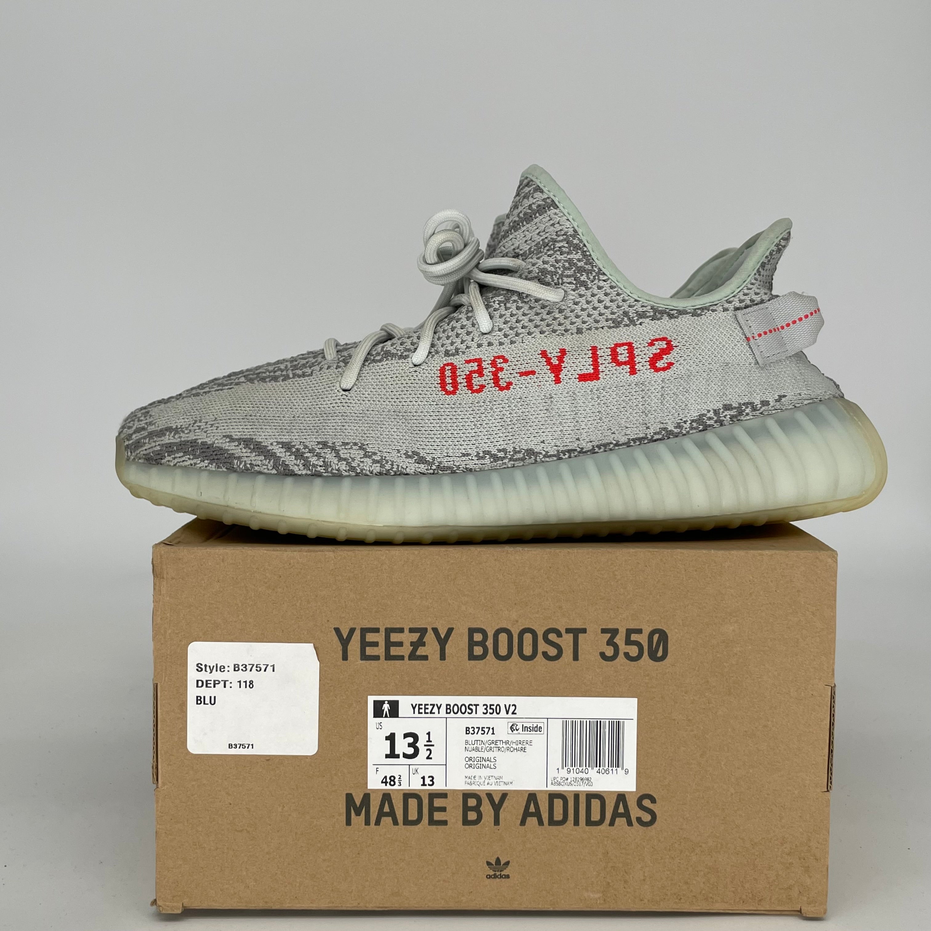 ADIDAS YEEZY 350 V2 BLUE TINT SIZE 13.5 B37571