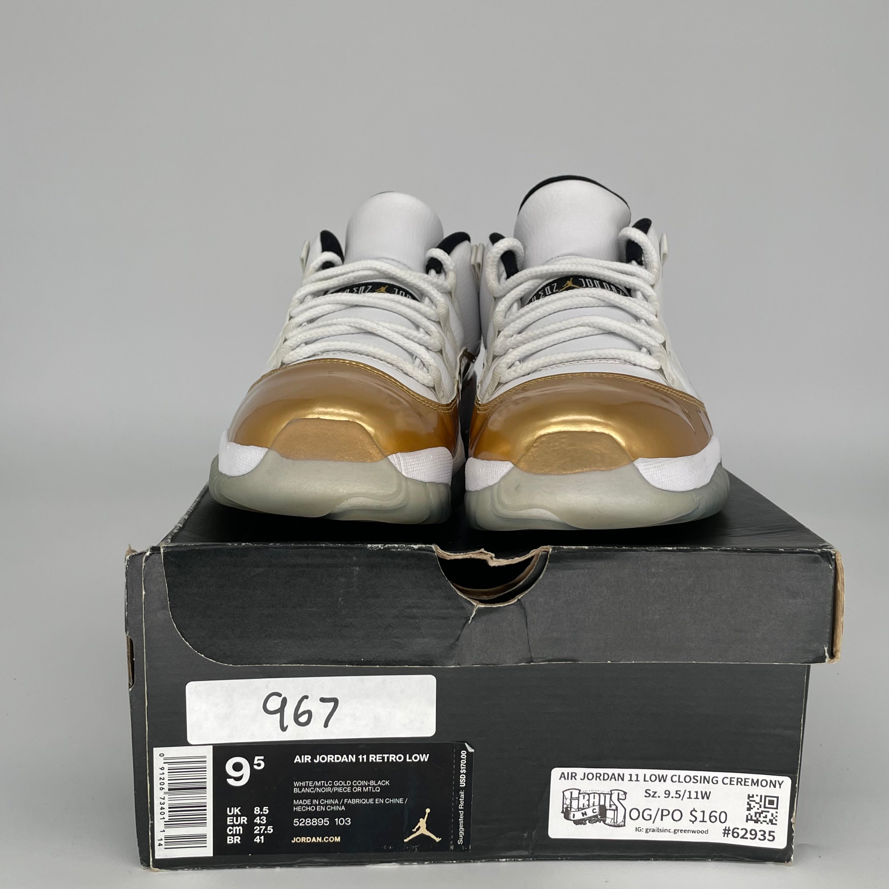 AIR JORDAN 11 LOW CLOSING CEREMONY SIZE 9.5 528895-103