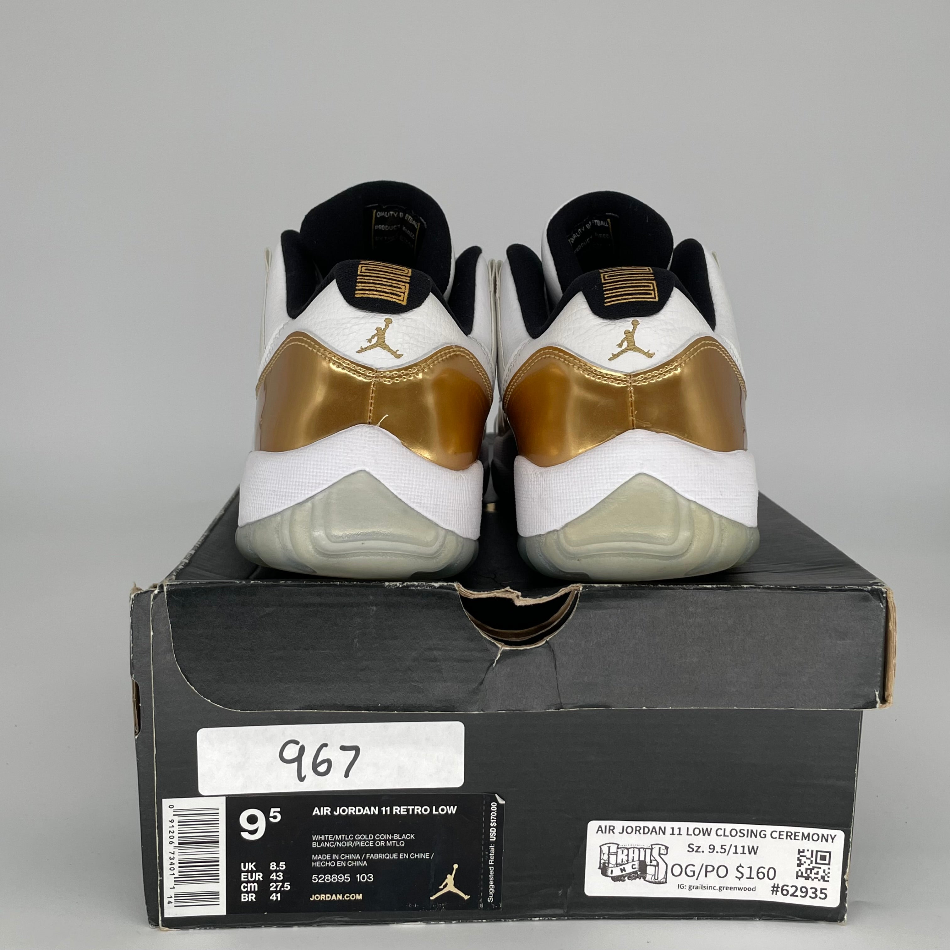 AIR JORDAN 11 LOW CLOSING CEREMONY SIZE 9.5 528895-103