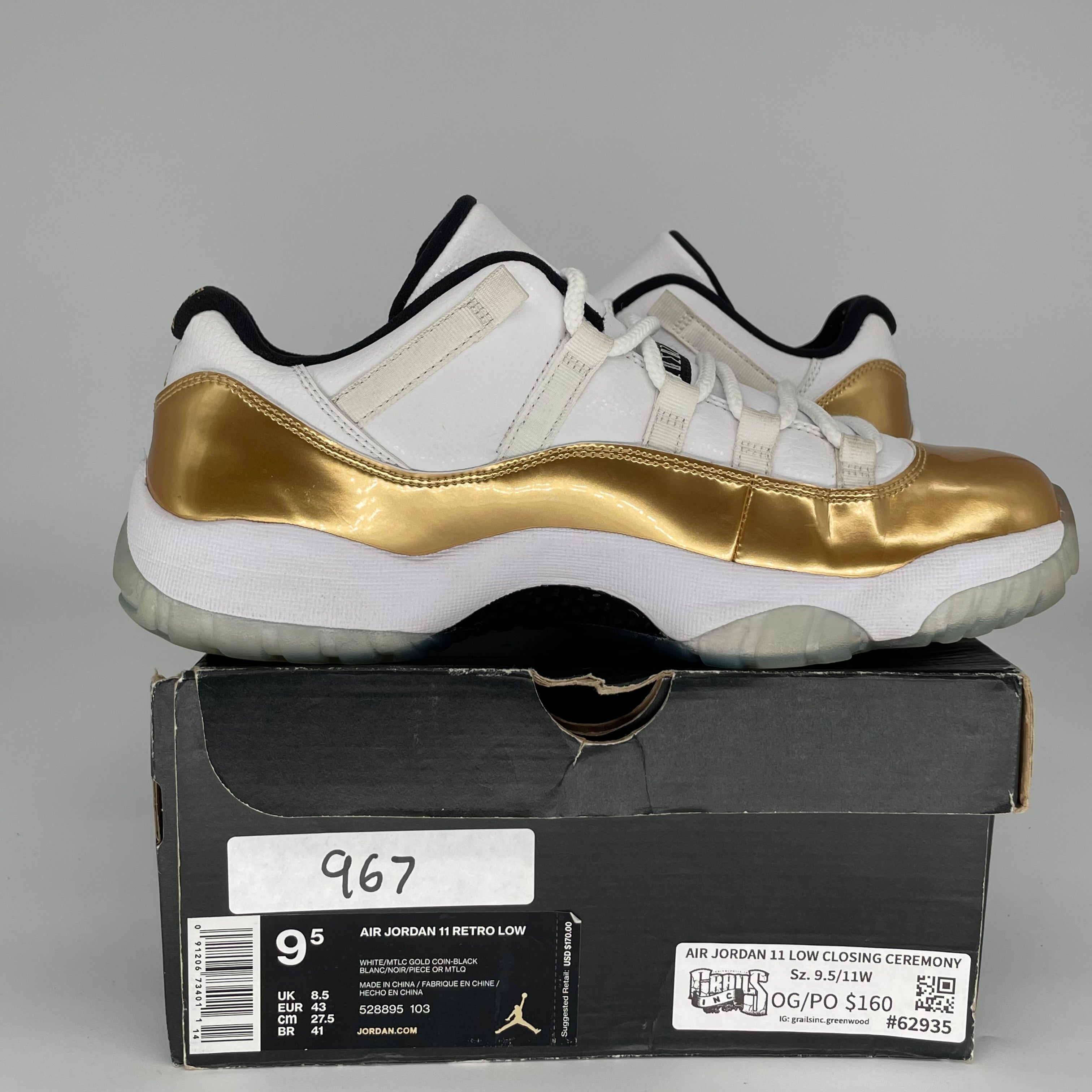 AIR JORDAN 11 LOW CLOSING CEREMONY SIZE 9.5 528895-103