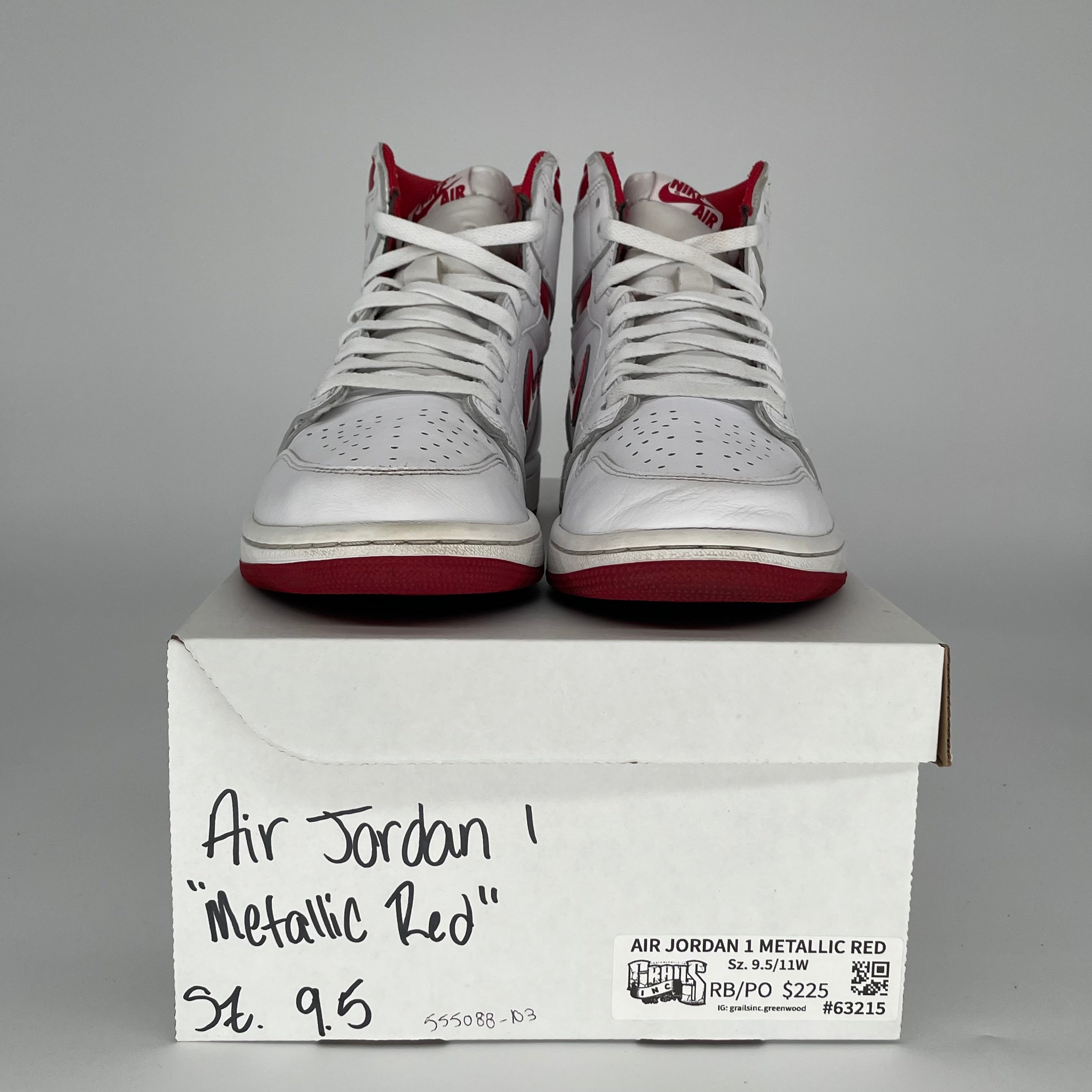 AIR JORDAN 1 METALLIC RED SIZE 9.5 555088-103