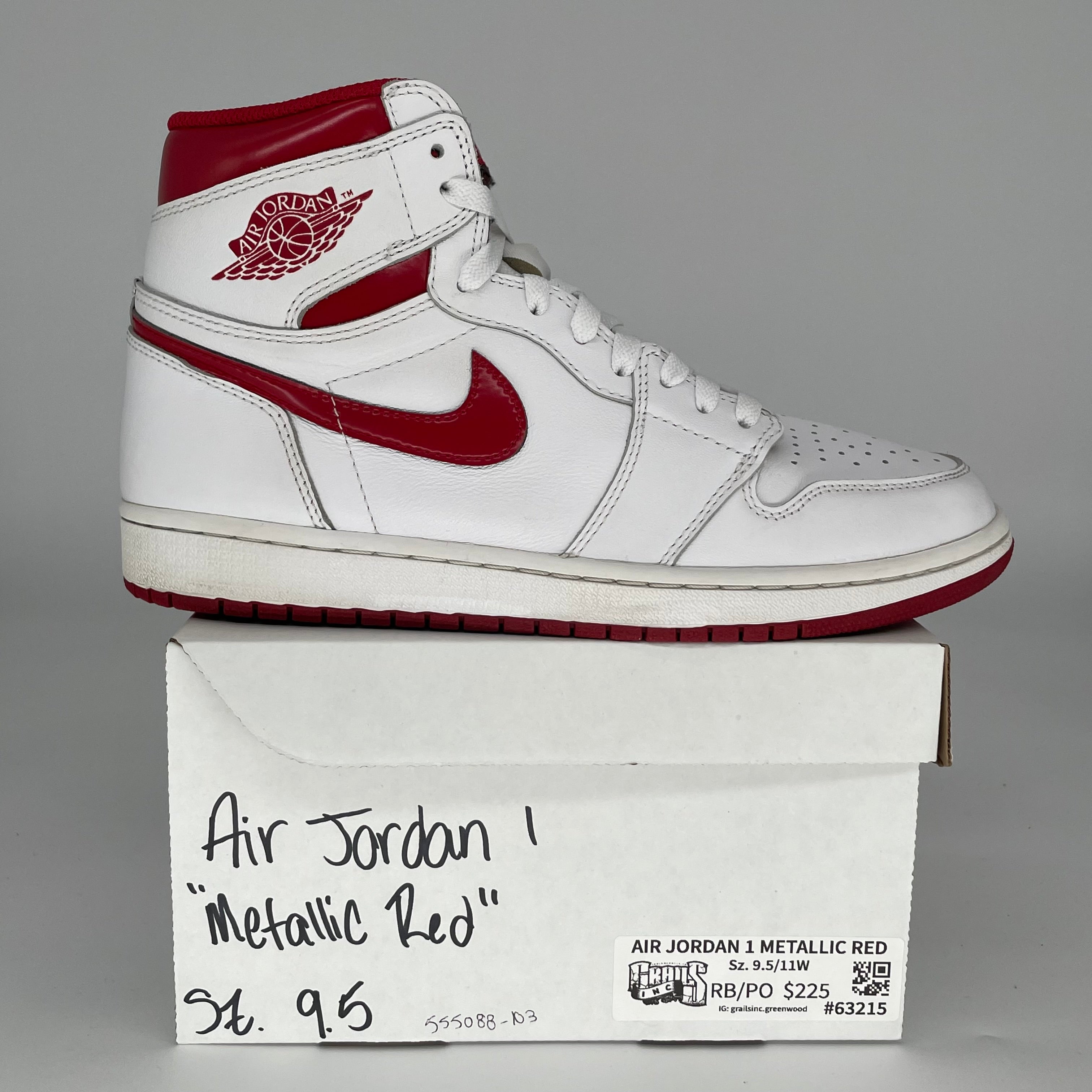 AIR JORDAN 1 METALLIC RED SIZE 9.5 555088-103