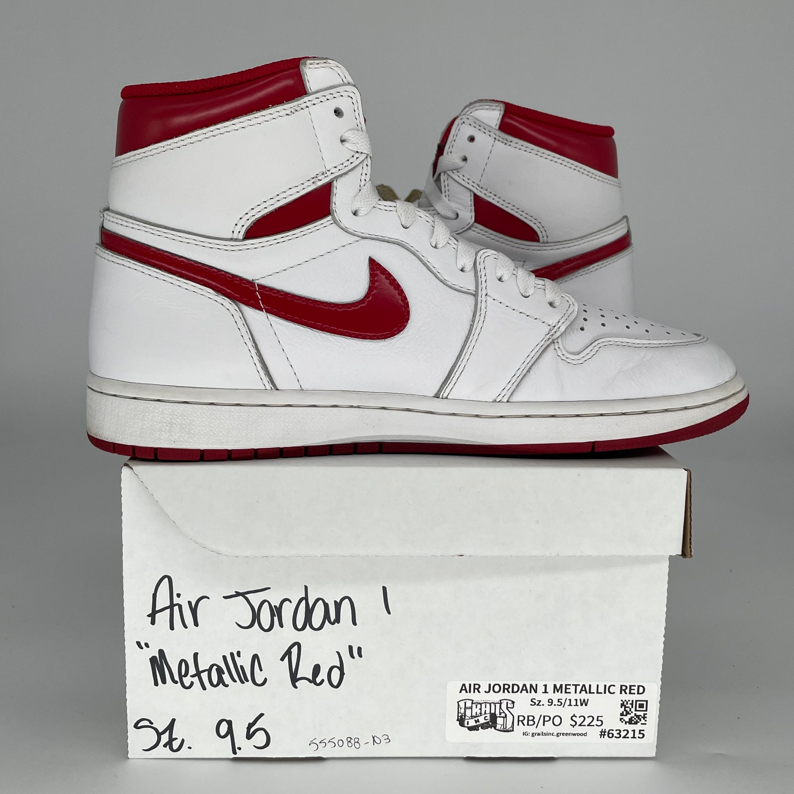 AIR JORDAN 1 METALLIC RED SIZE 9.5 555088-103