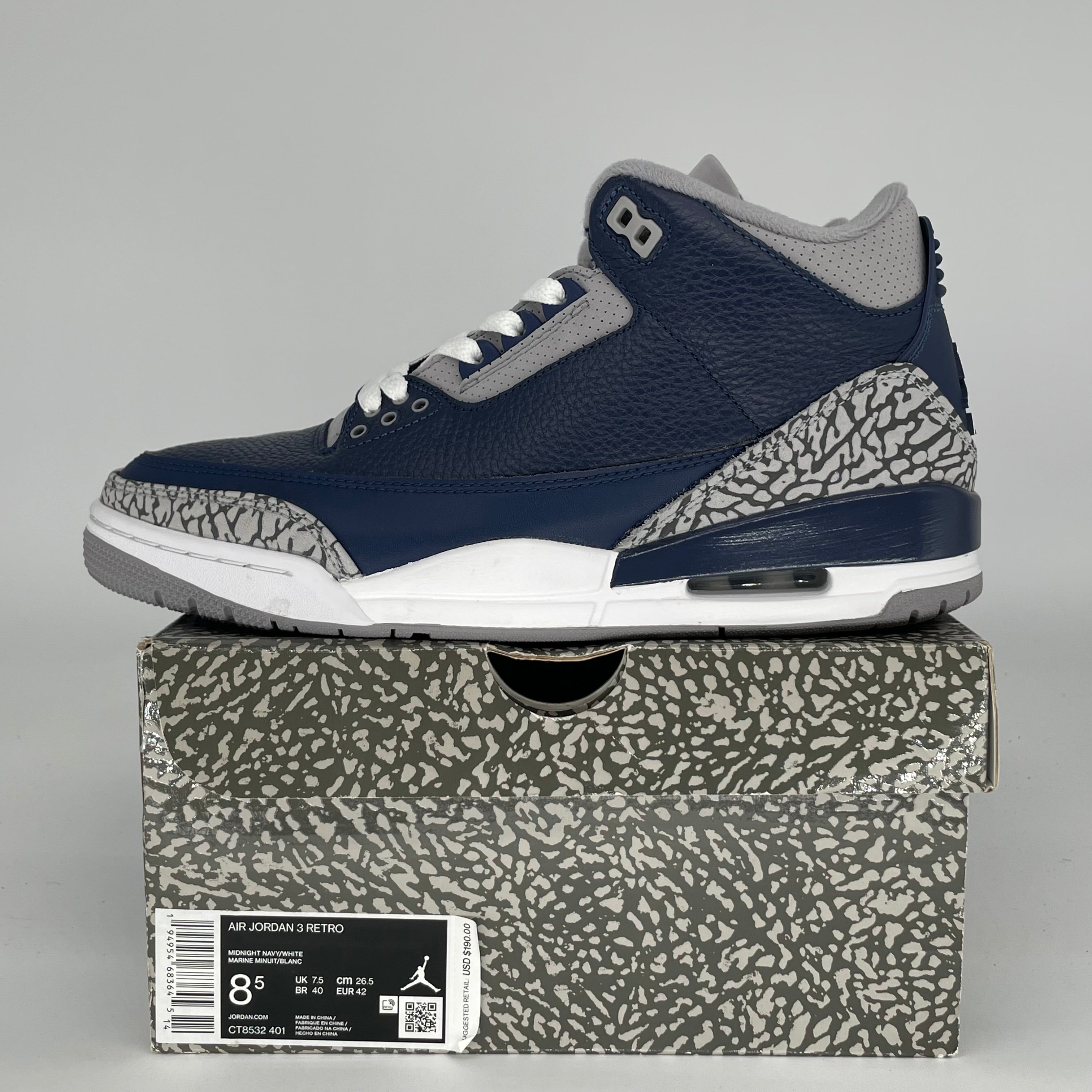 AIR JORDAN 3 GEORGETOWN SIZE 8.5 CT8532-401