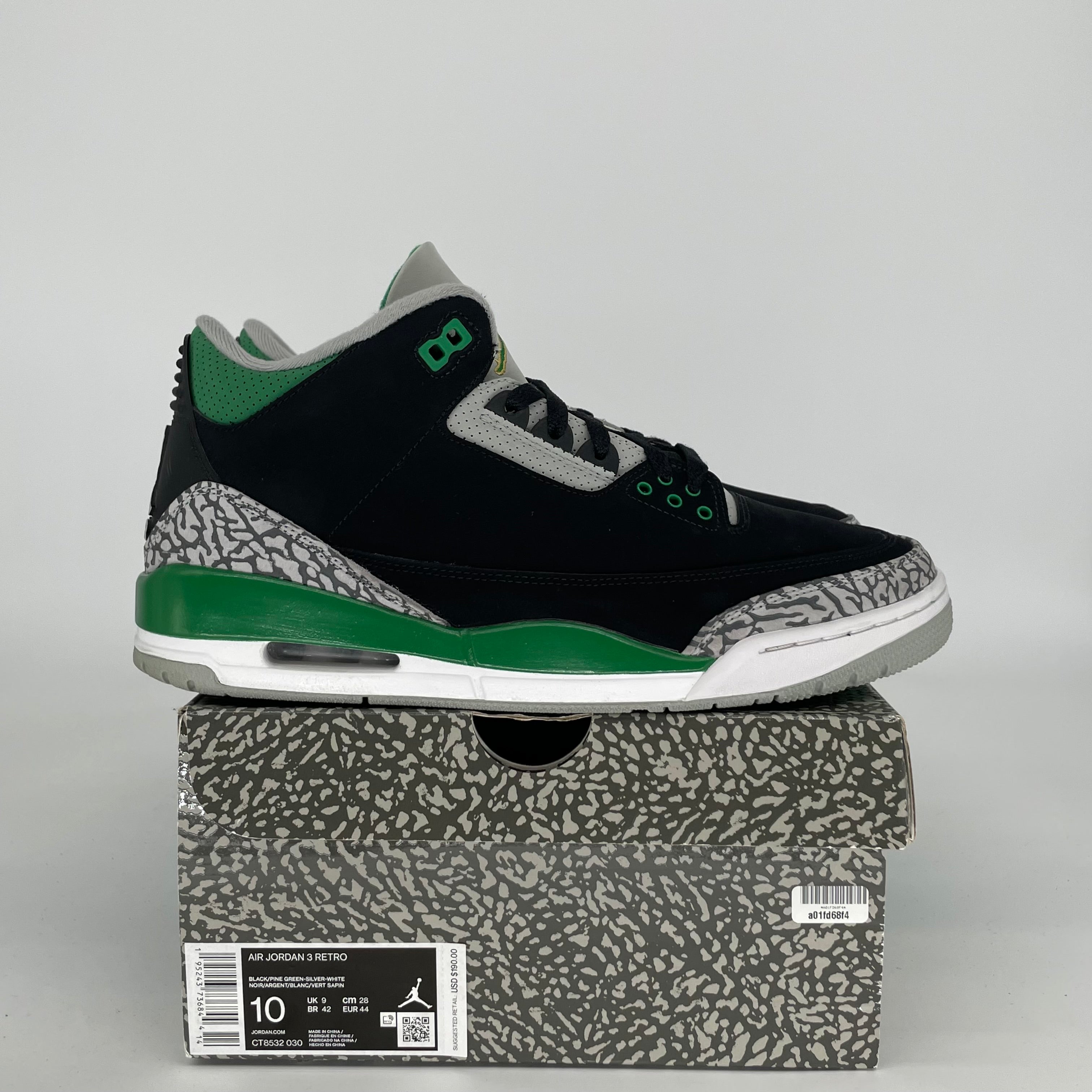 AIR JORDAN 3 PINE GREEN SIZE 10 CT8532-030