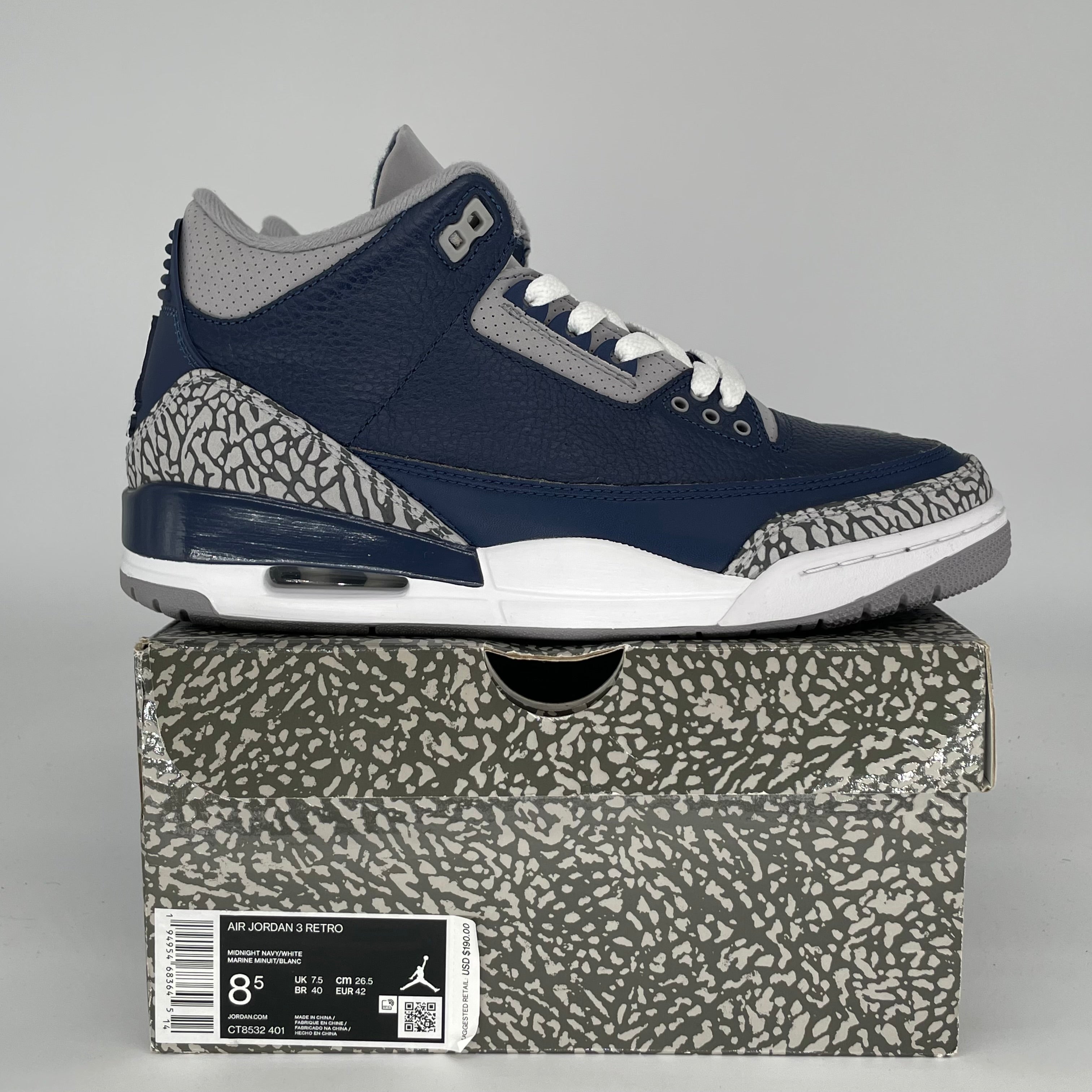 AIR JORDAN 3 GEORGETOWN SIZE 8.5 CT8532-401