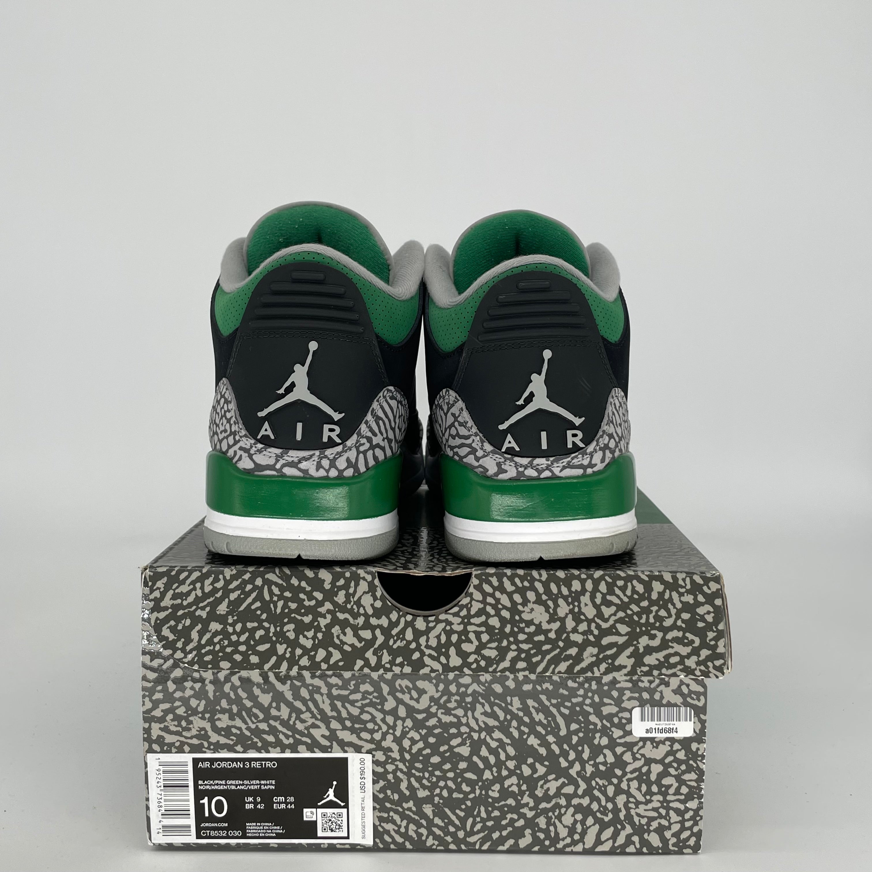 AIR JORDAN 3 PINE GREEN SIZE 10 CT8532-030