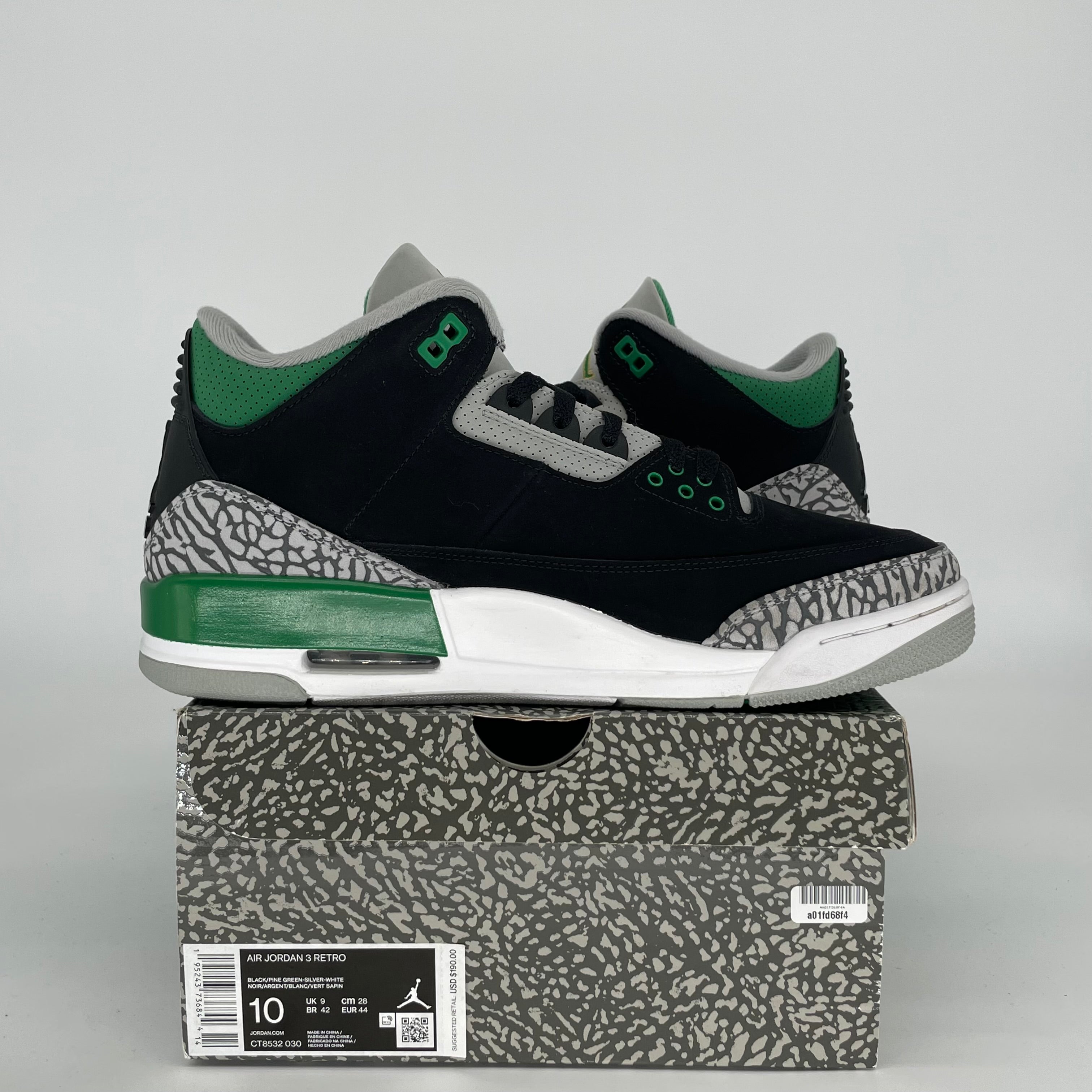 AIR JORDAN 3 PINE GREEN SIZE 10 CT8532-030