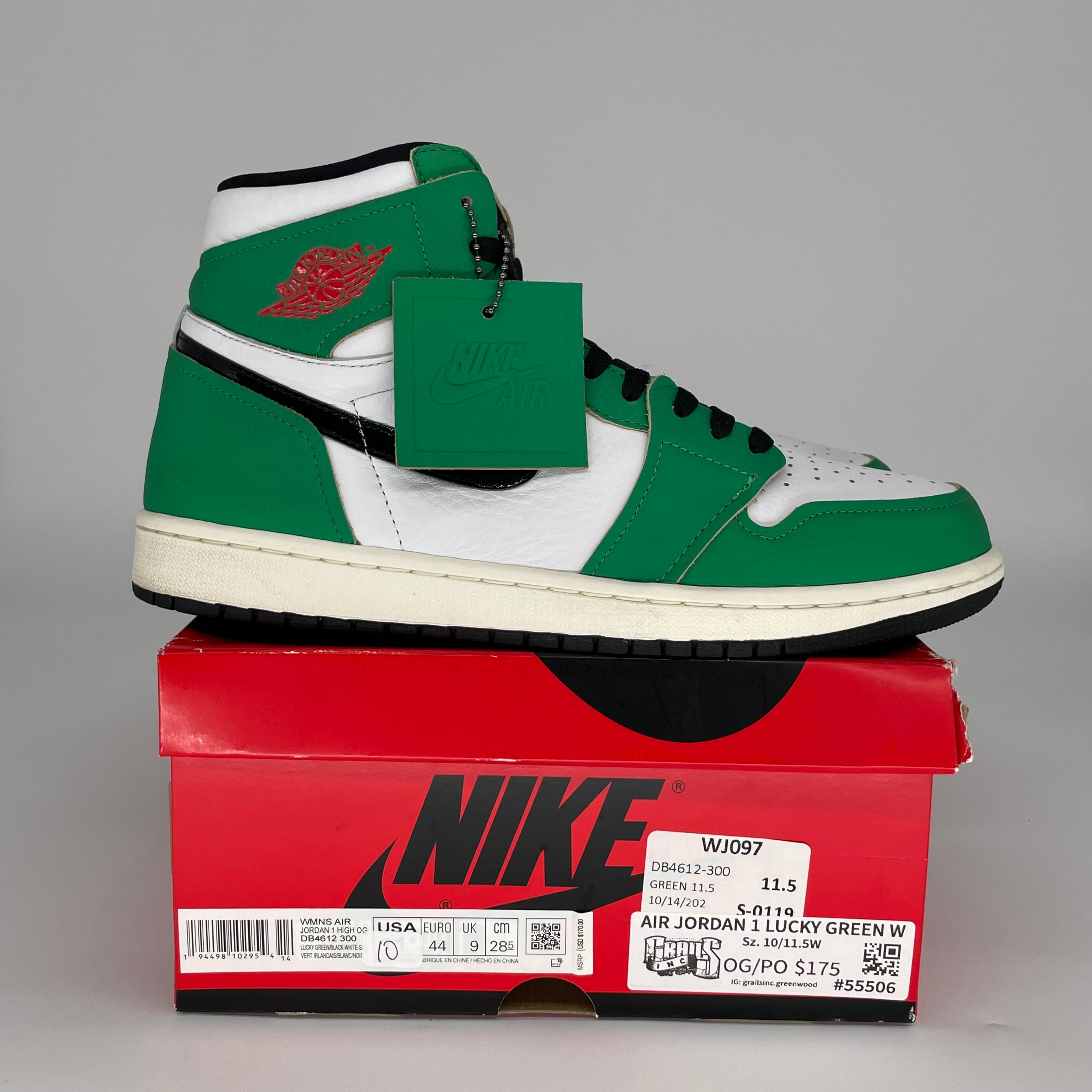 AIR JORDAN 1 LUCKY GREEN W SIZE 10/11.5W DB4612-300