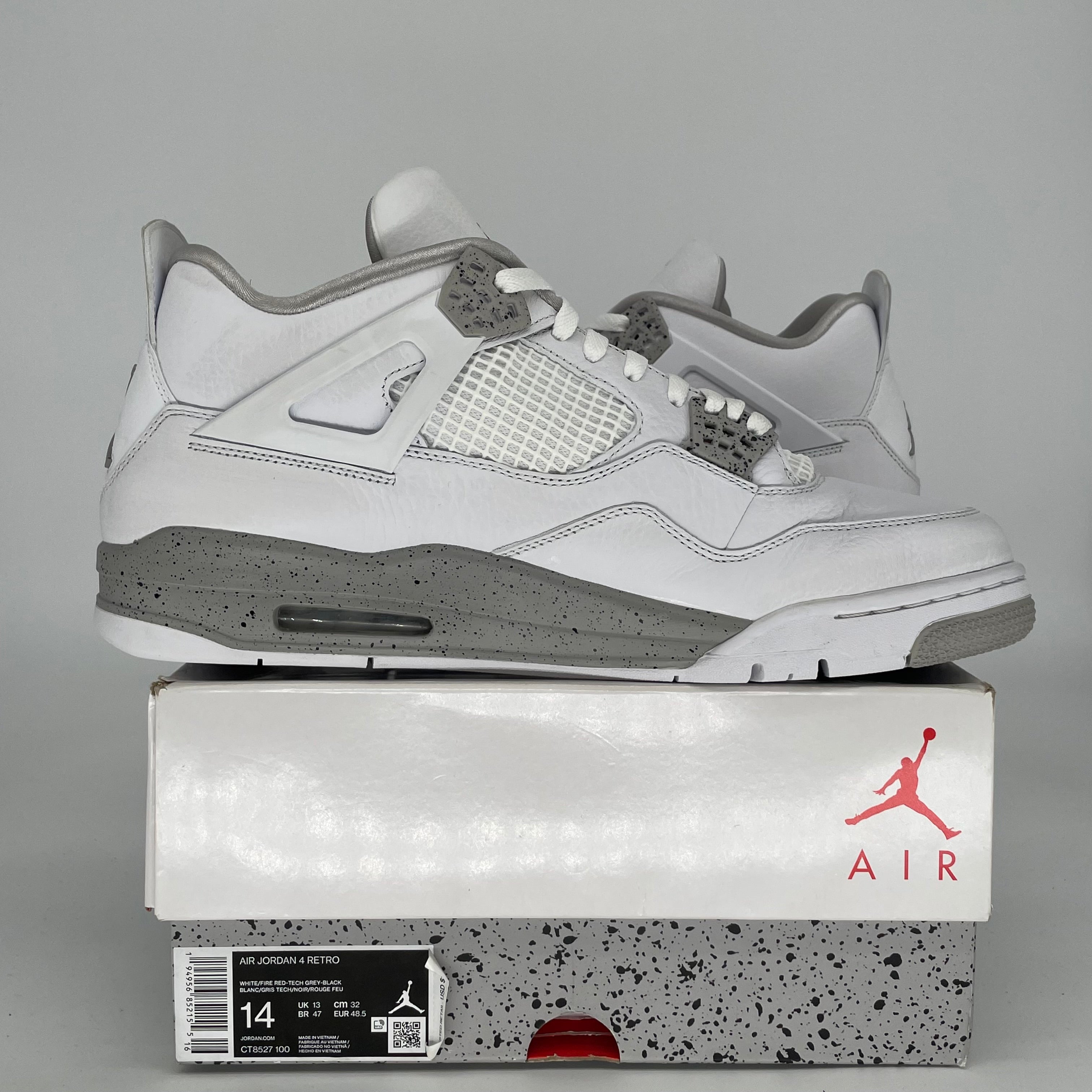 AIR JORDAN 4 WHITE OREO SIZE 14 CT8527-100