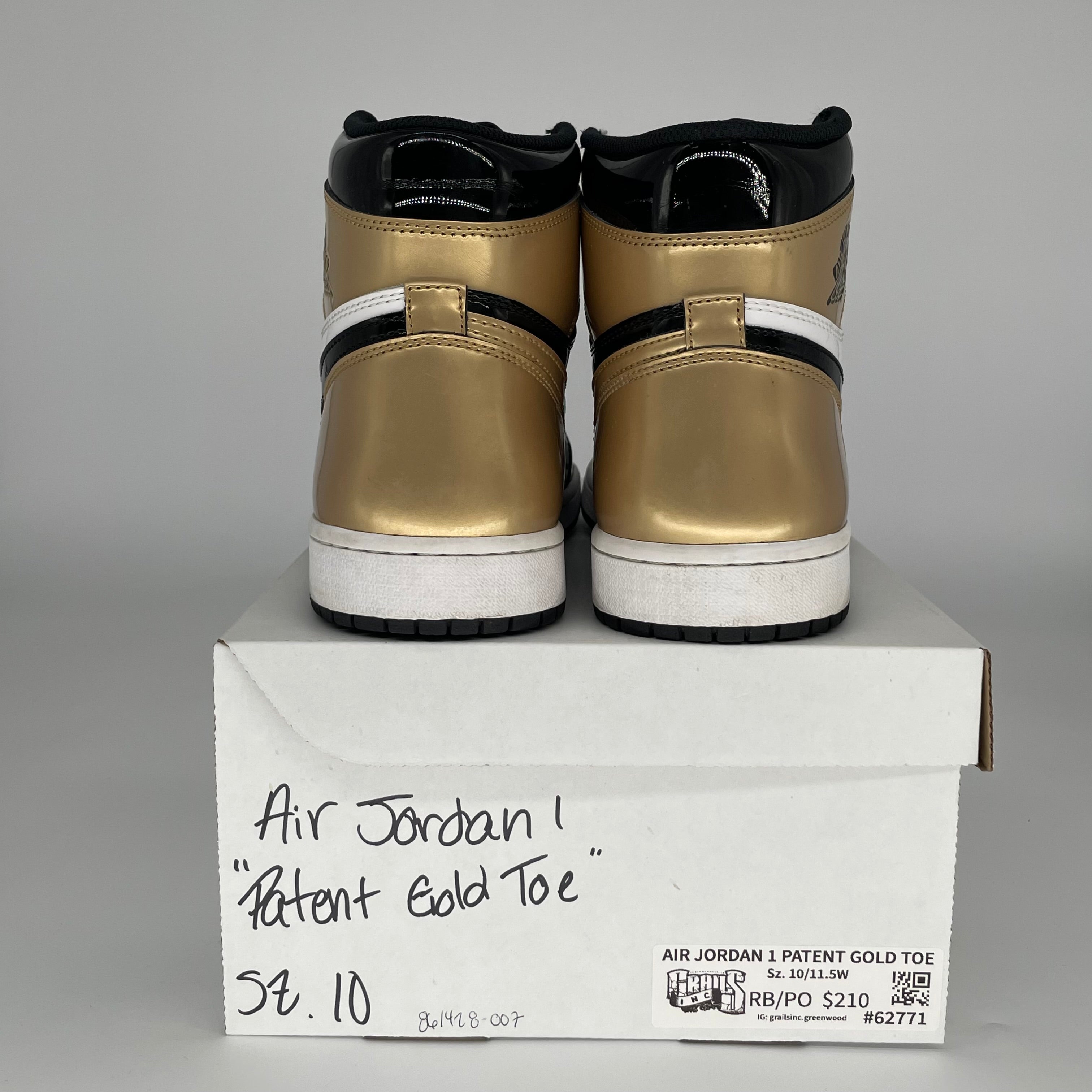 AIR JORDAN 1 PATENT GOLD TOE SIZE 10 861428-007