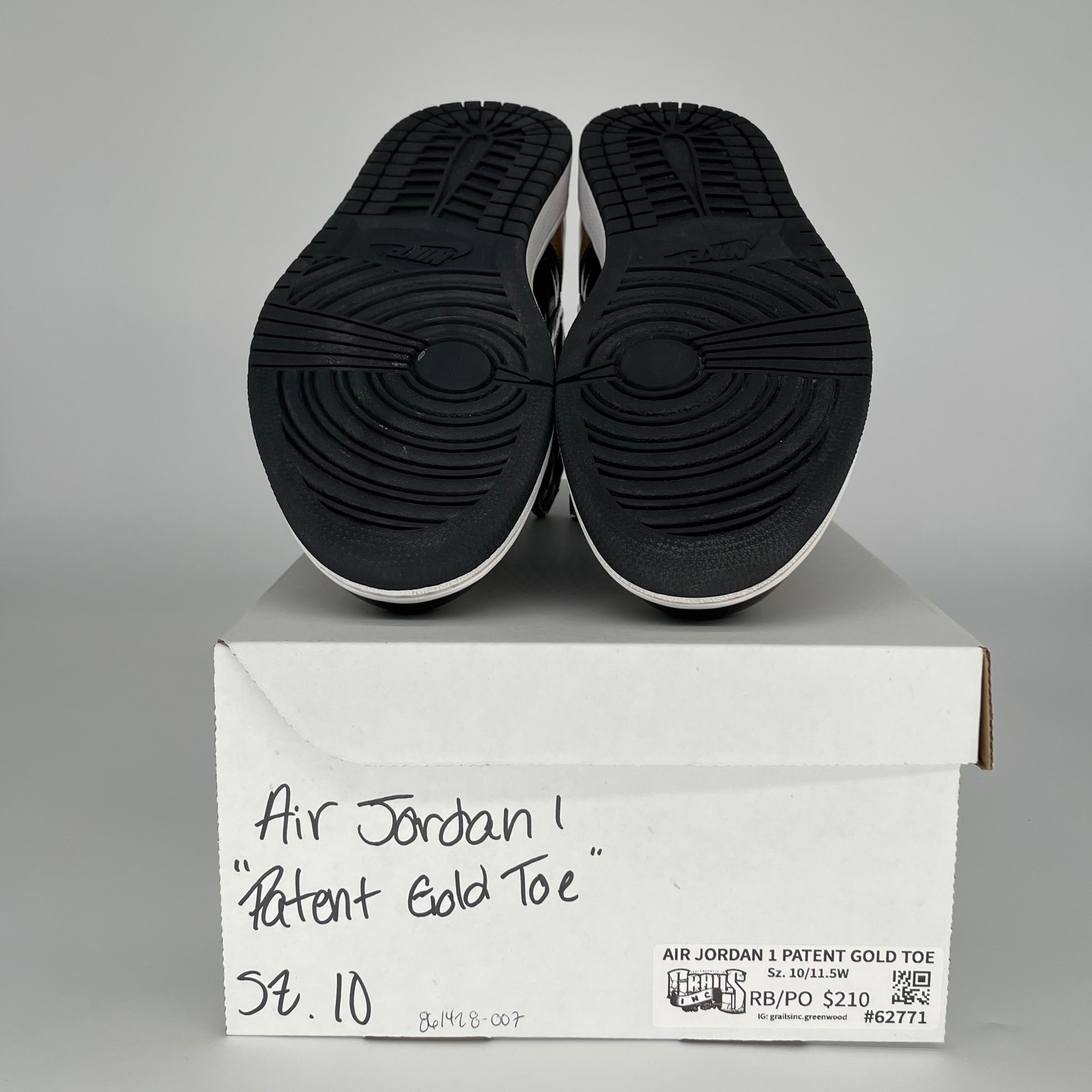 AIR JORDAN 1 PATENT GOLD TOE SIZE 10 861428-007