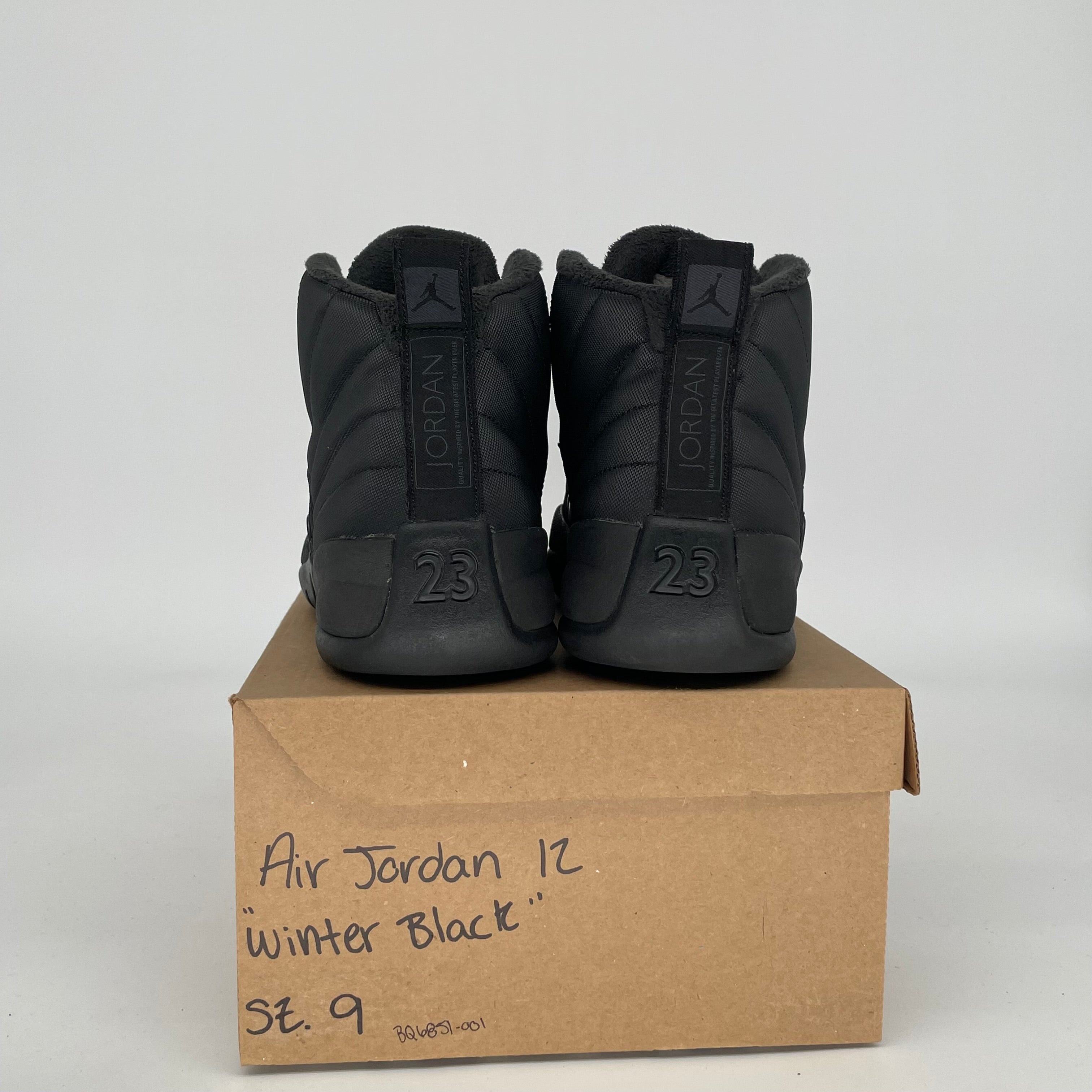 AIR JORDAN 12 WINTER BLACK SIZE 9 BQ6851-001