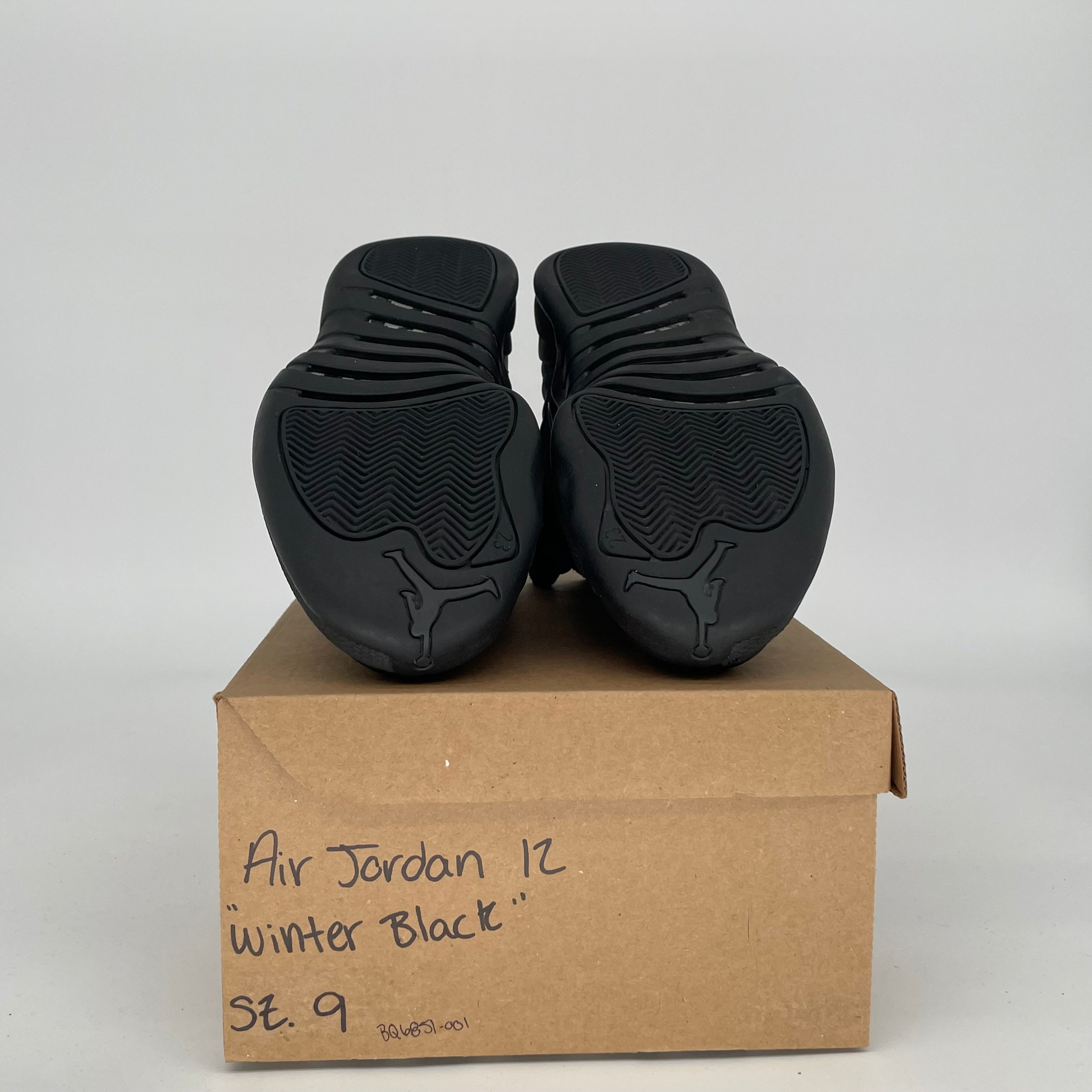 AIR JORDAN 12 WINTER BLACK SIZE 9 BQ6851-001