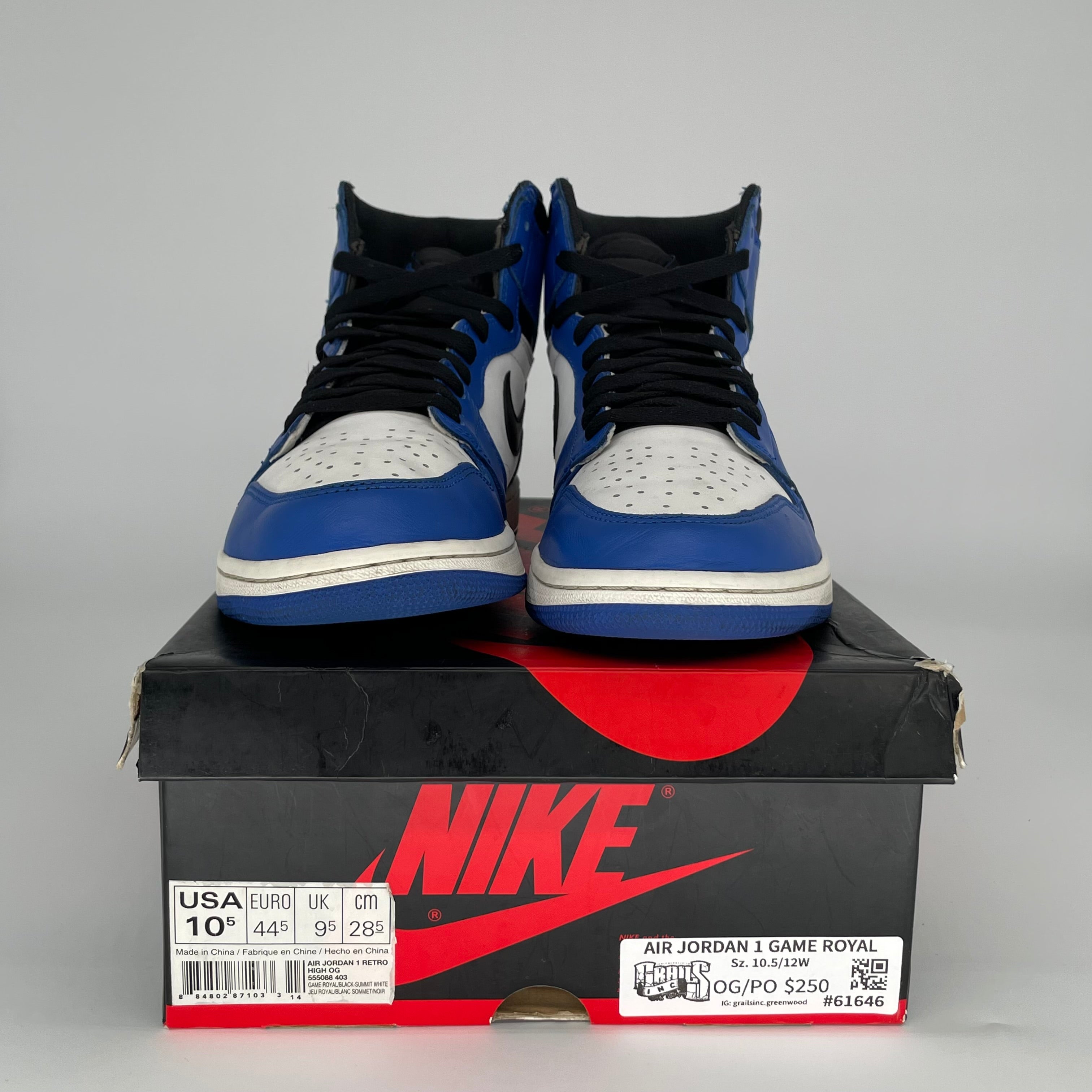 AIR JORDAN 1 GAME ROYAL SIZE 10.5 555088-403