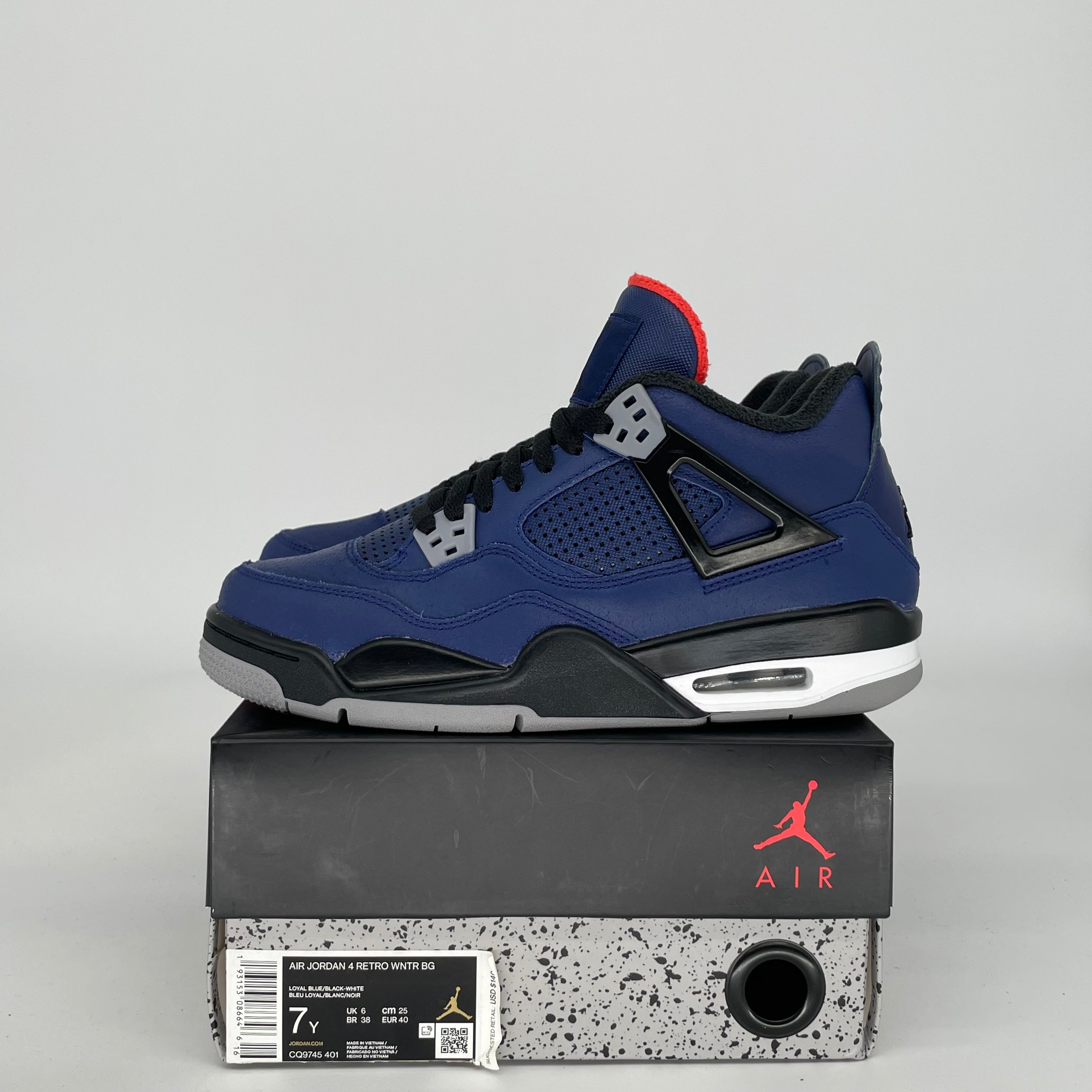 AIR JORDAN 4 WINTERIZED BLUE SIZE 7Y CQ9745-401