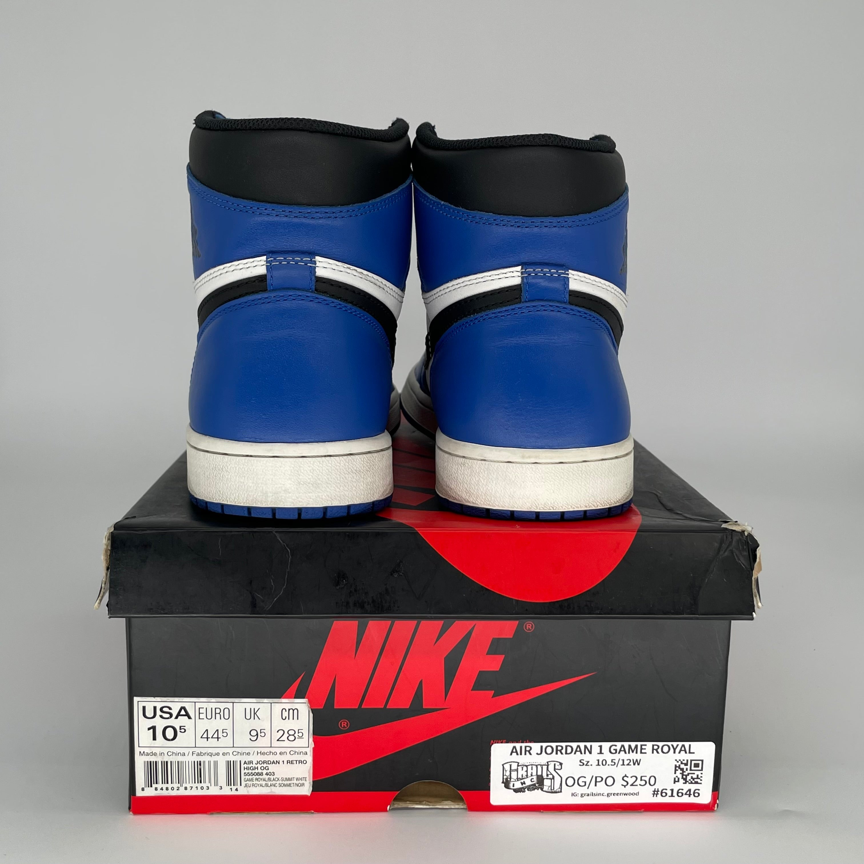 AIR JORDAN 1 GAME ROYAL SIZE 10.5 555088-403