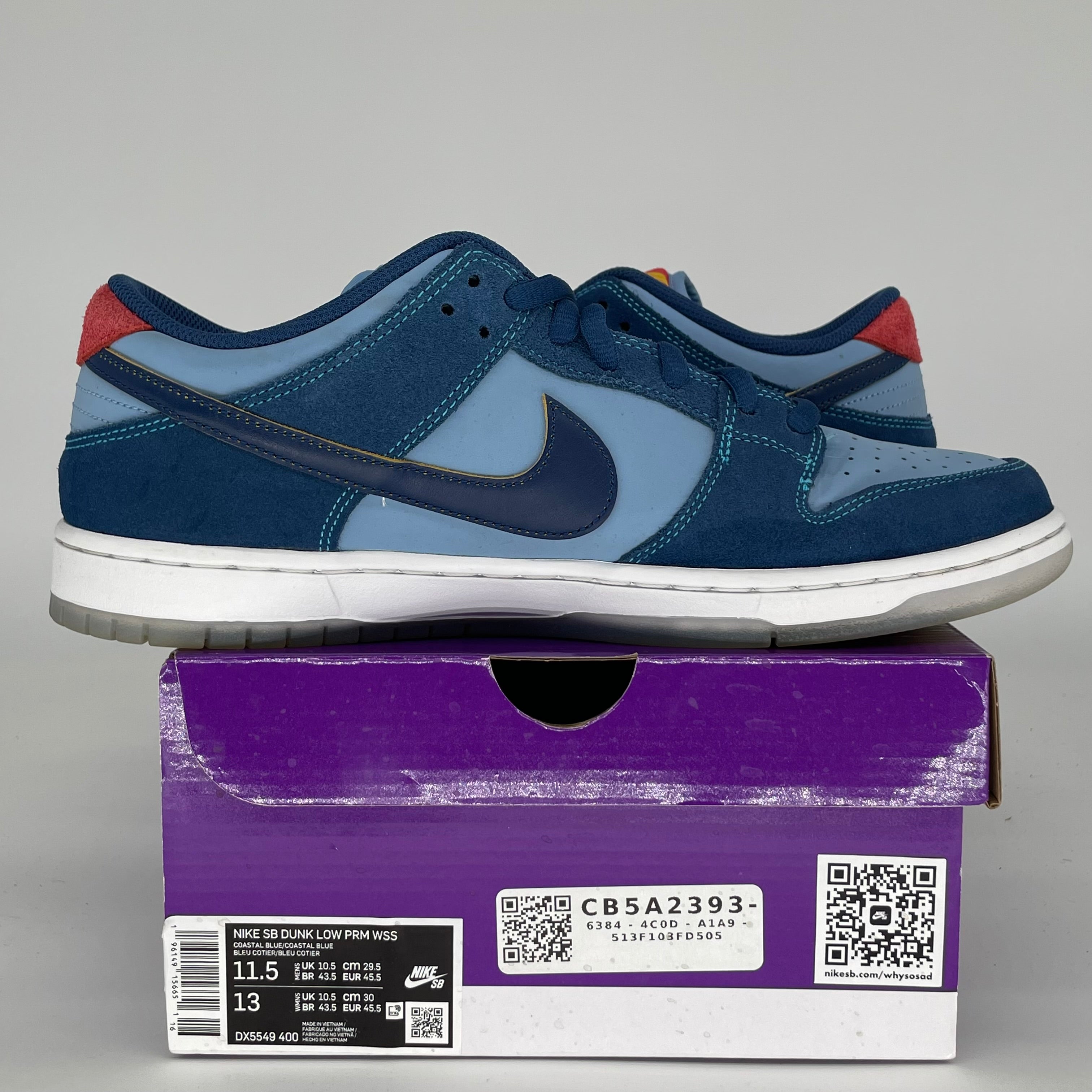 NIKE SB DUNK LOW WHY SO SAD? SIZE 11.5 DX5549-400