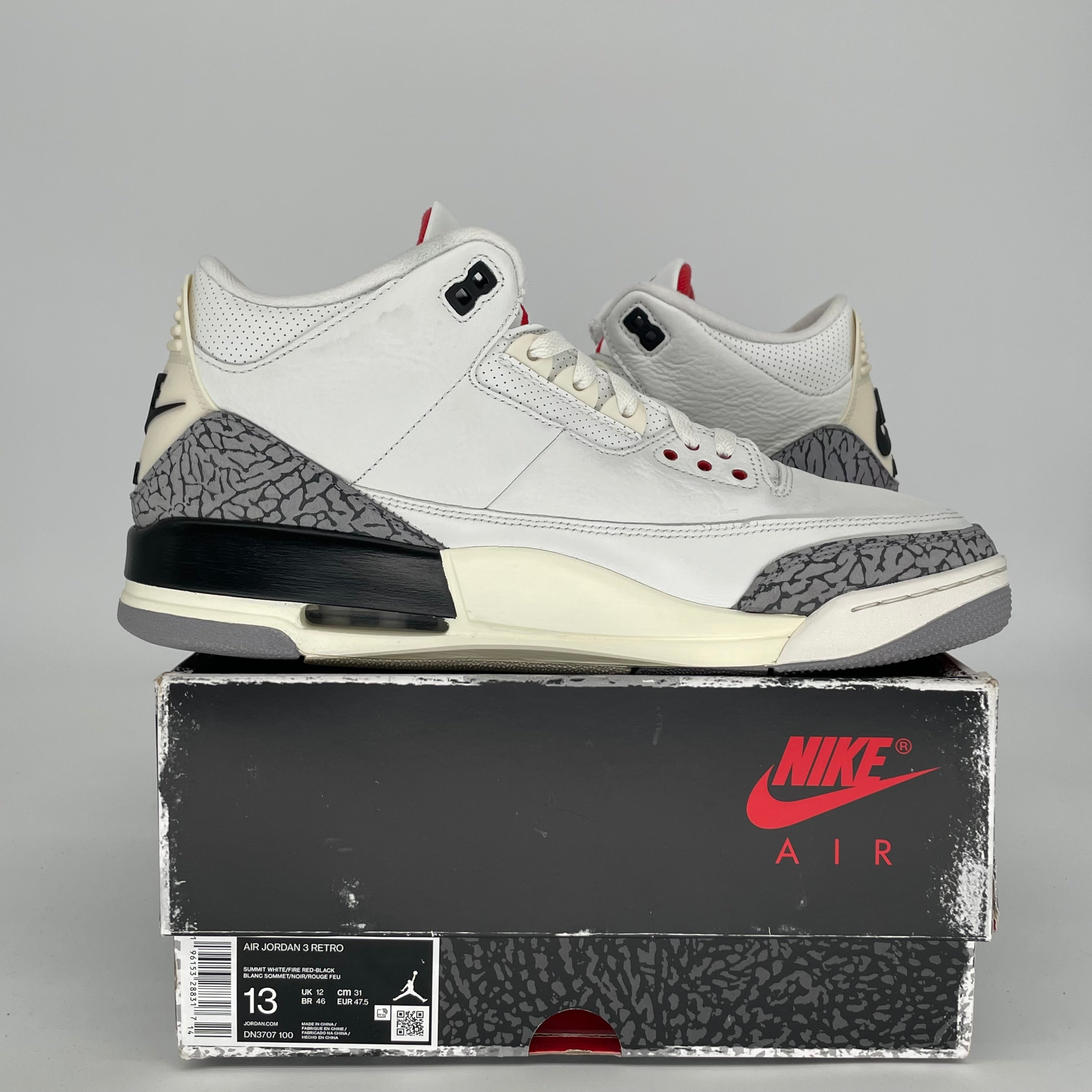 AIR JORDAN 3 WHITE CEMENT REIMAGINED SIZE 13 DN3707-100